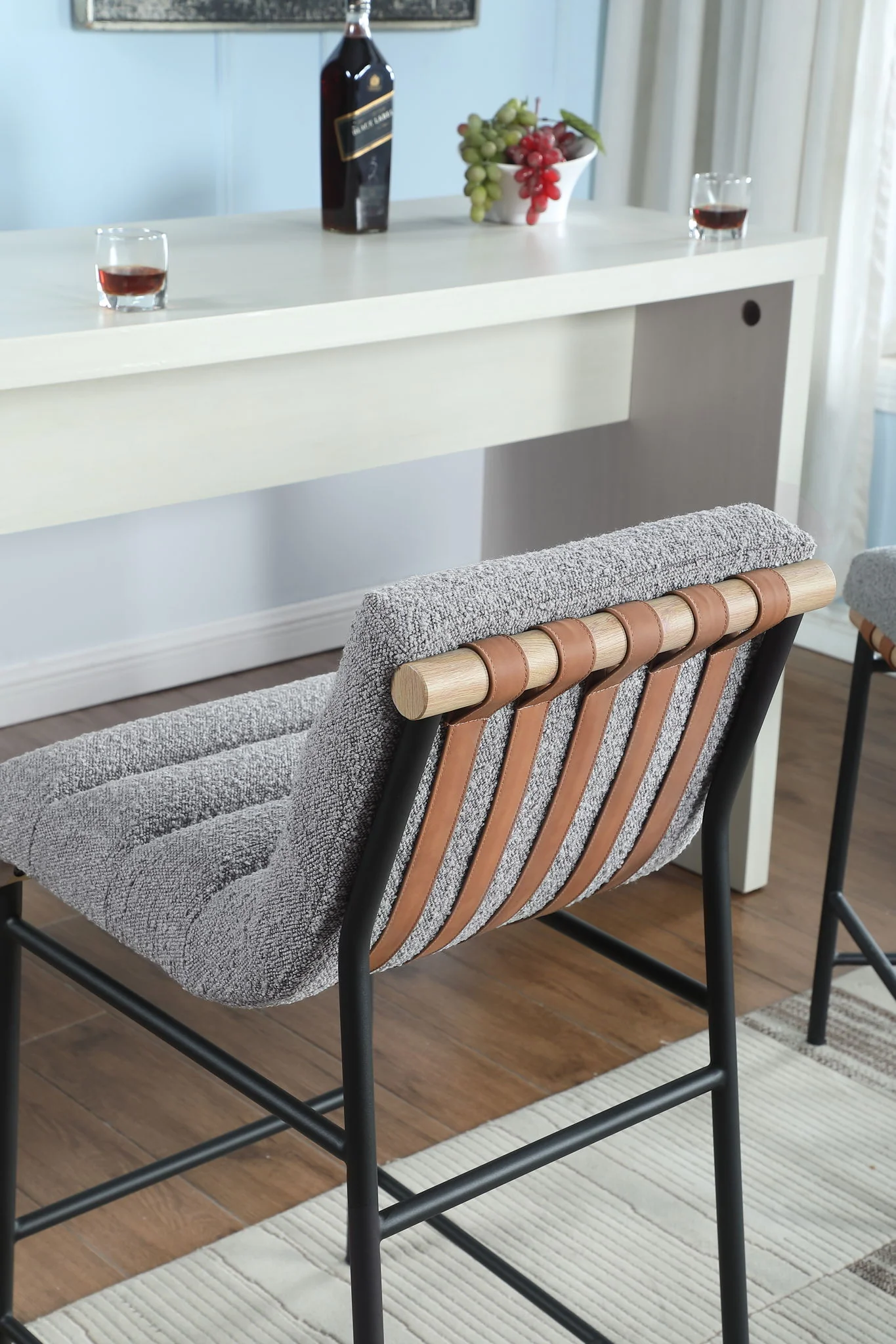 Lahni - 17" Boucle Fabric Counter Height Chair - Image 9
