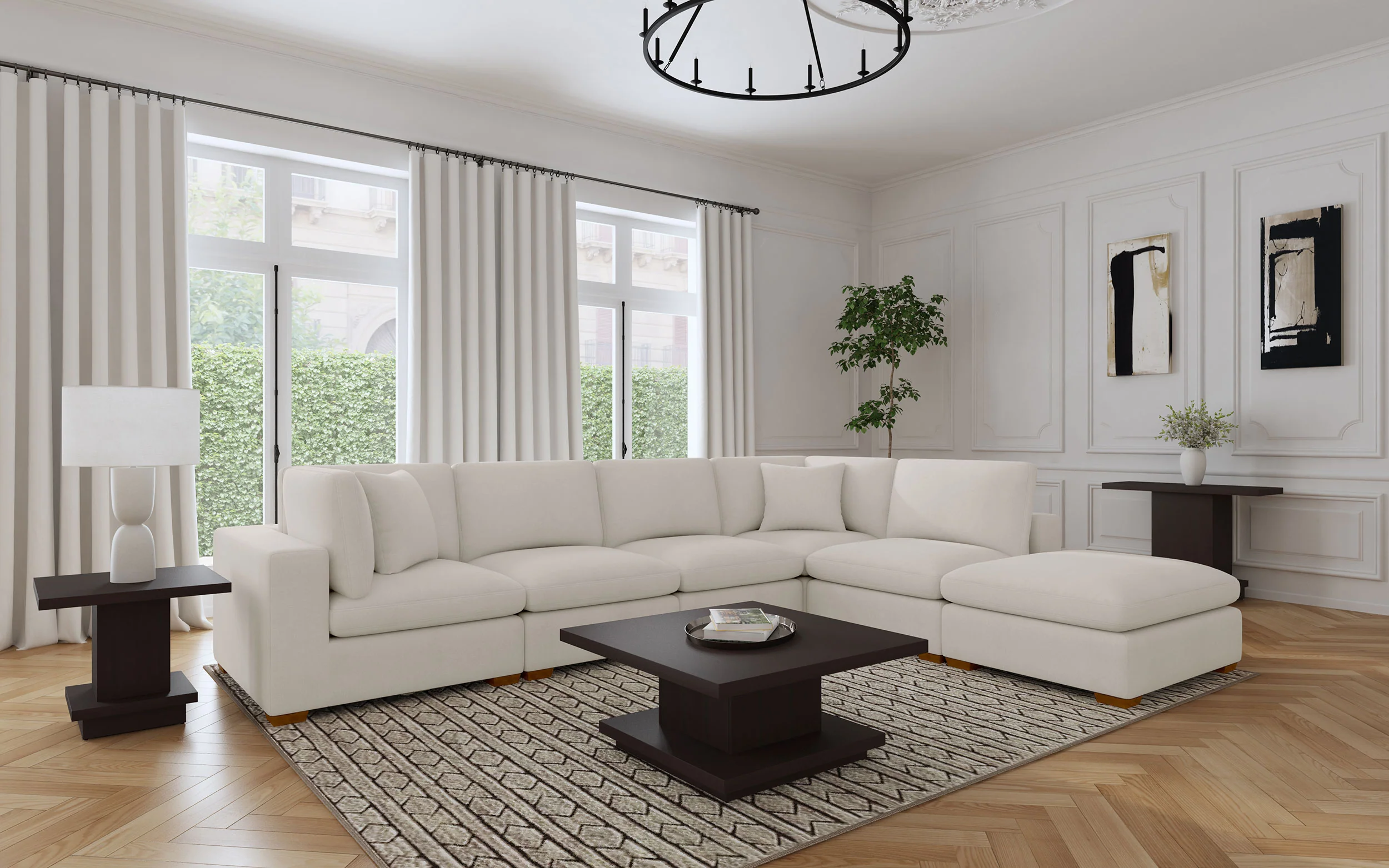 Lakeview Upholstered Armless Chair in Ivory - Image 7
