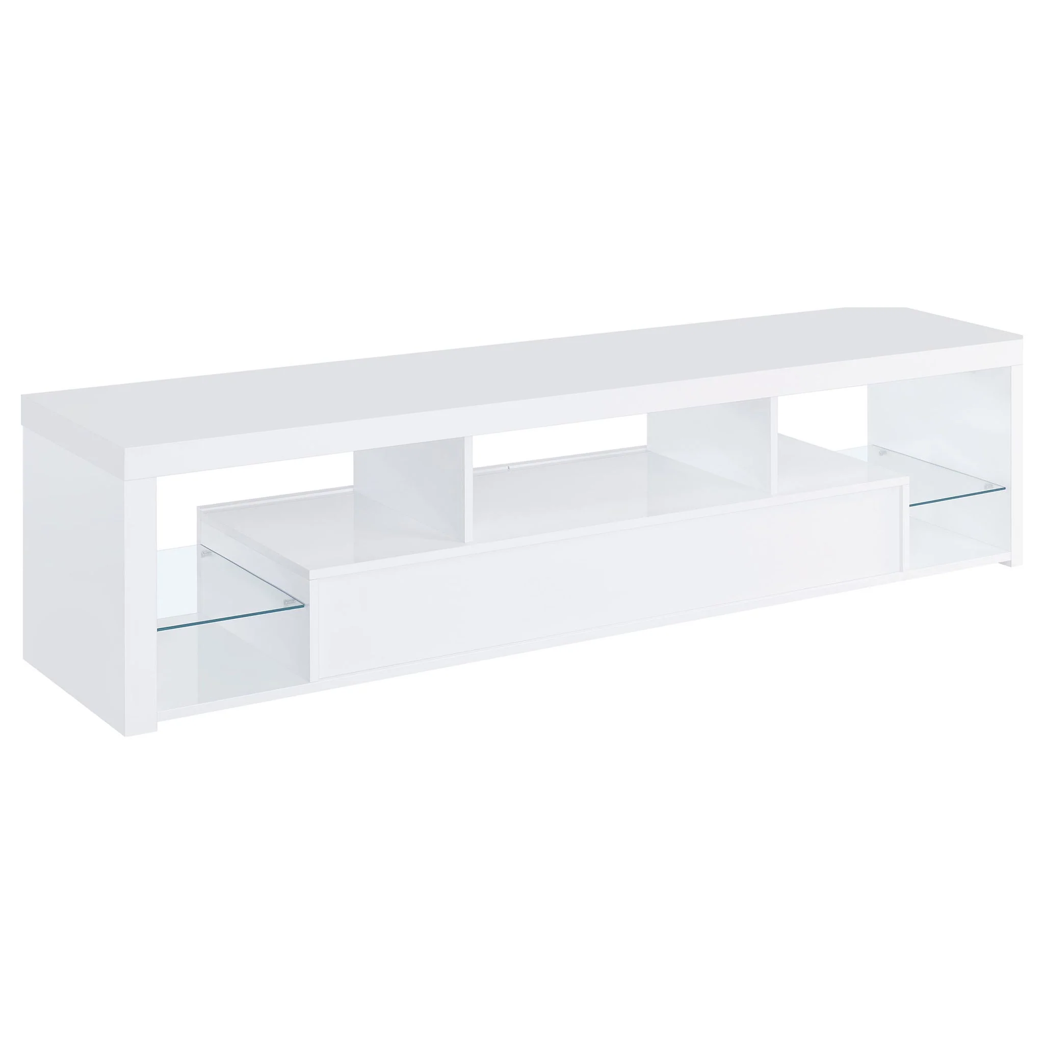 Lance - 3 Piece TV Entertainment Center With Shelves - Gloss White - Image 2