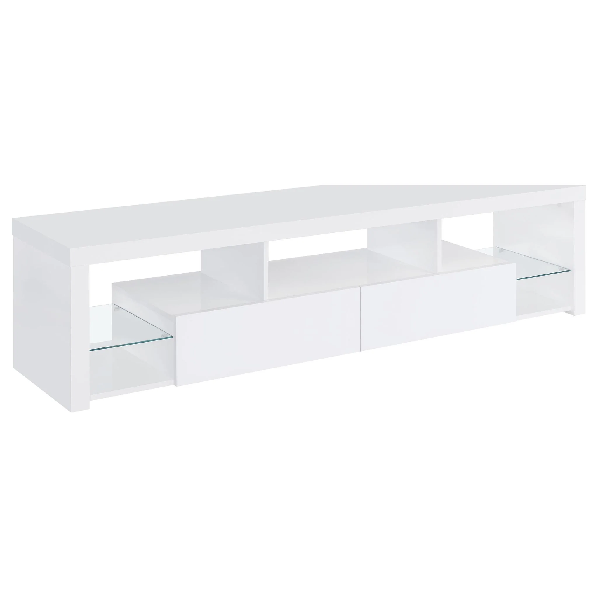 Lance - 3 Piece TV Entertainment Center With Shelves - Gloss White - Image 7