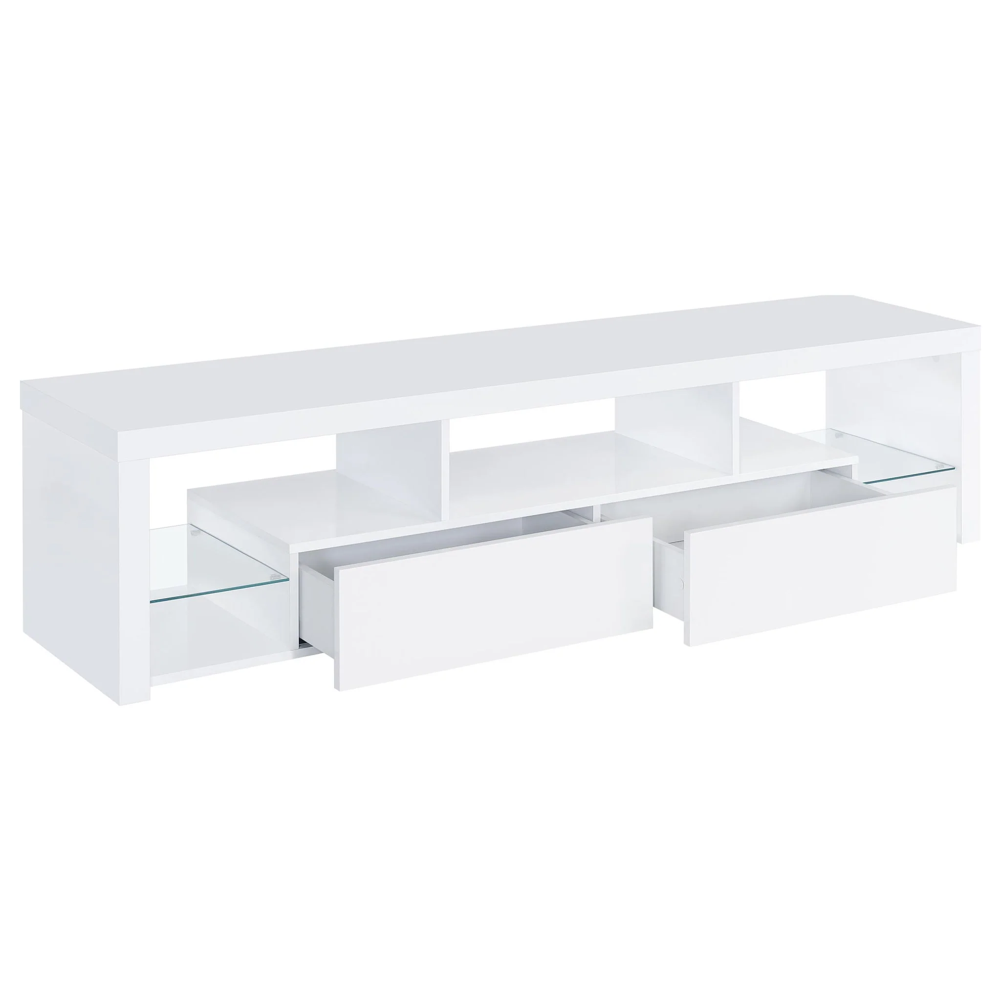 Lance - 3 Piece TV Entertainment Center With Shelves - Gloss White - Image 8