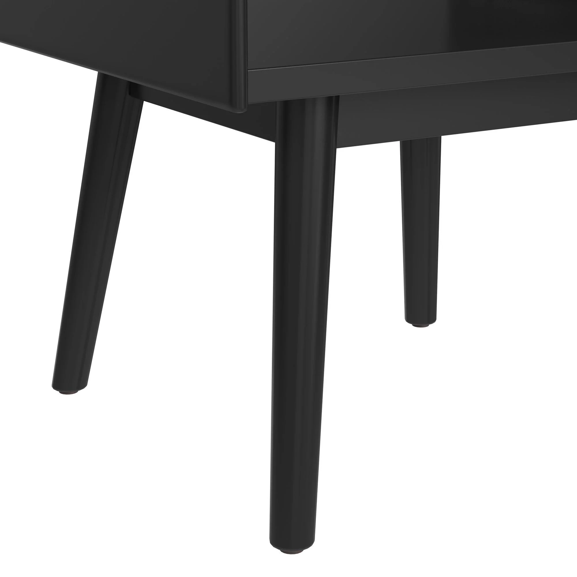 Lanette - End Table With White Marble Top - Black - Image 6