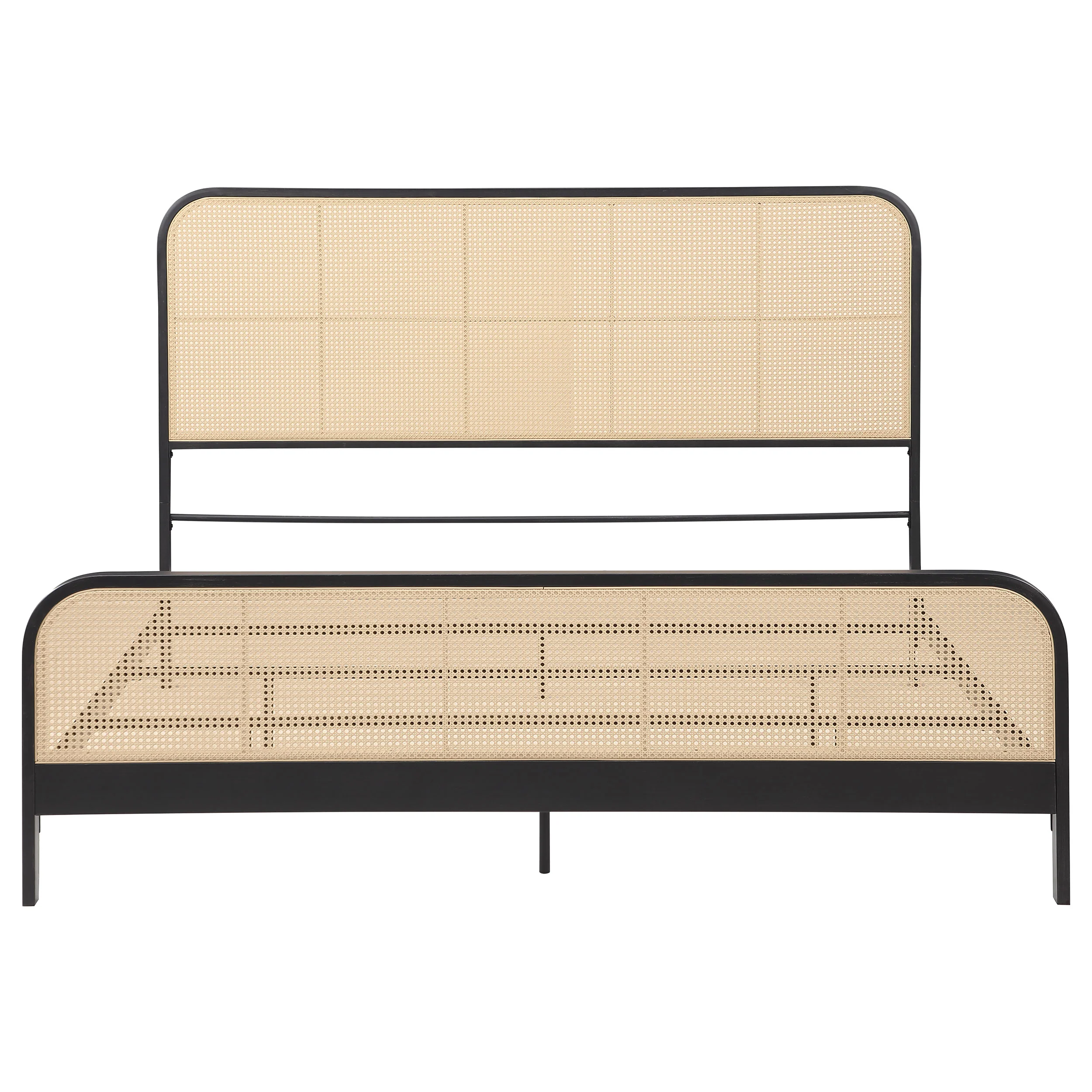 Lanewood Open Cane Webbing Metal Eastern King Bed Black - Image 5