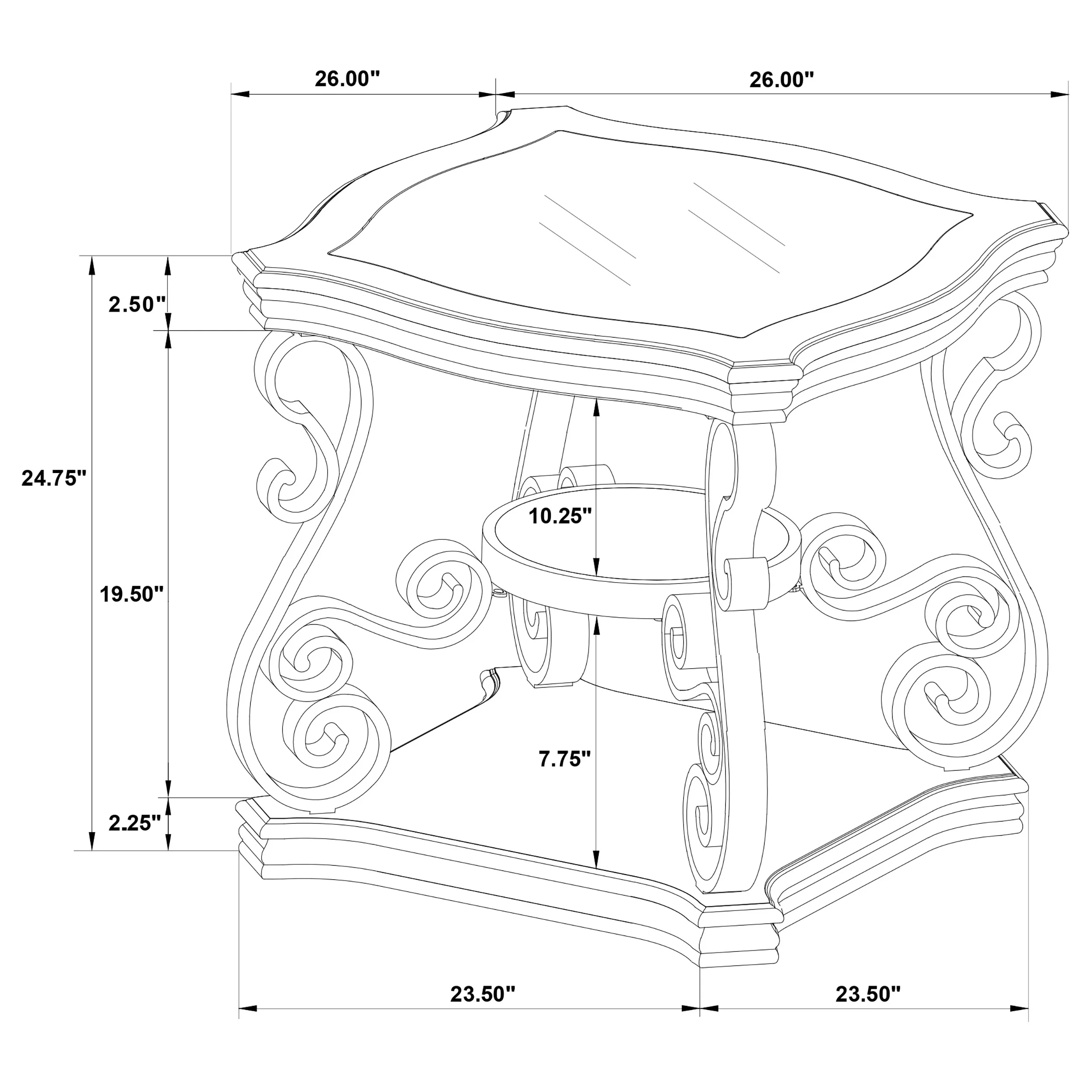 Laney 2-Piece Glass Top Coffee and End Table Set Dark Merlot - Image 10