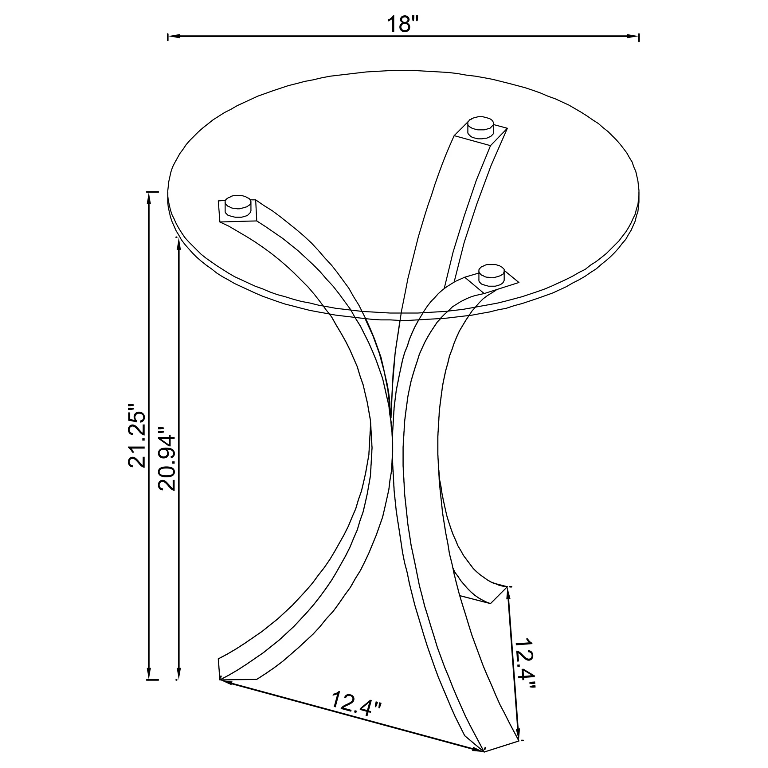 Laning Round Glass Top Acrylic Side Table - Image 4