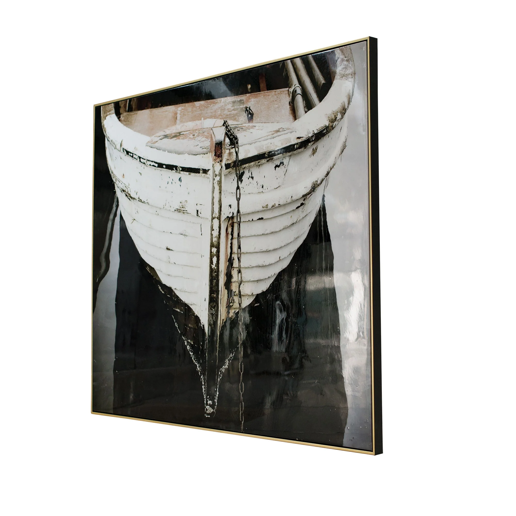 Large And Rectangular Wall Art With Frame, Wall Decor For Living Room - White / Blue - Image 7