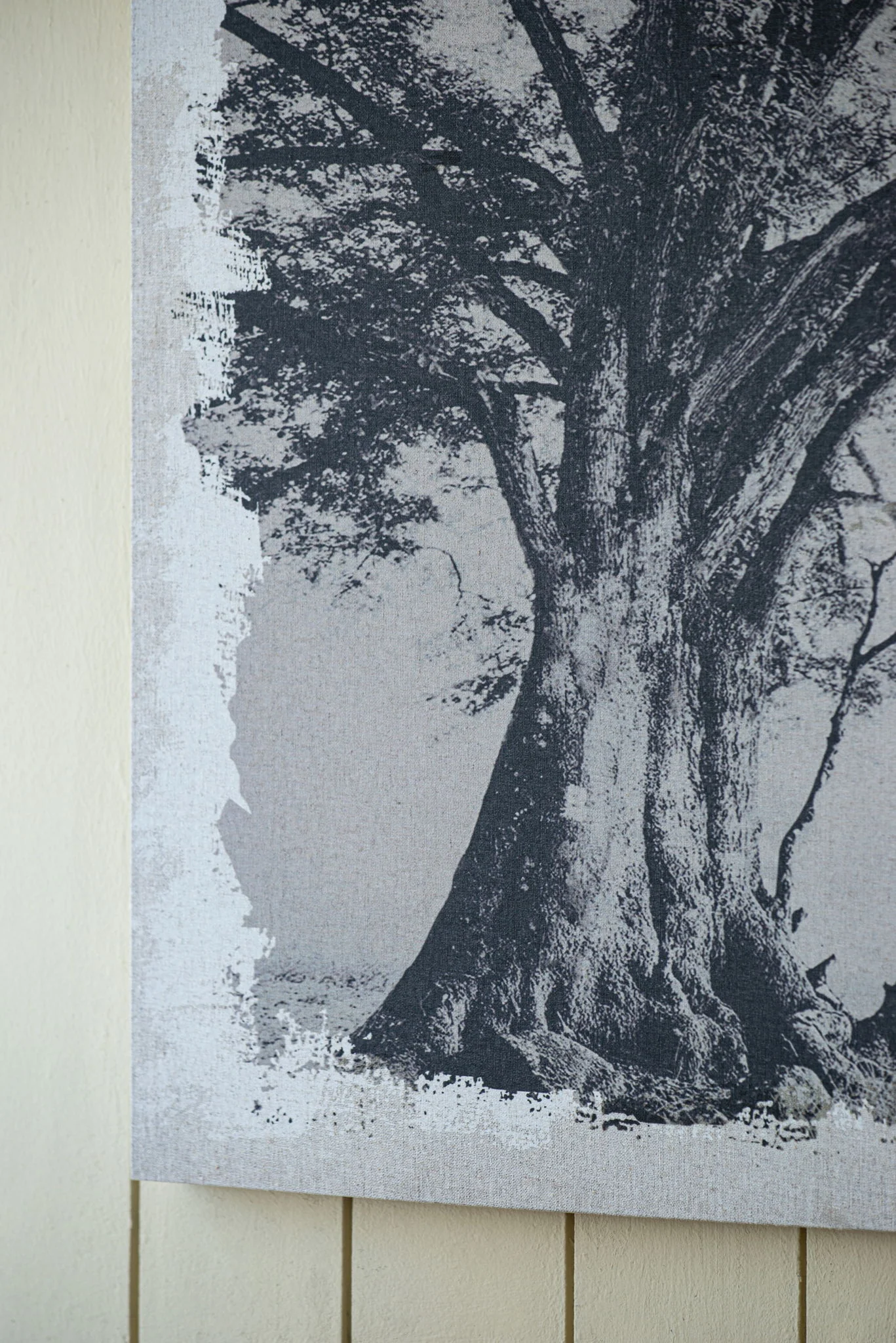 Large Arboreal Shelter Canvas Art Print, Traditional Style Floral Wall Art, Home Decor Accent Piece - Gray / White Matte - Image 3