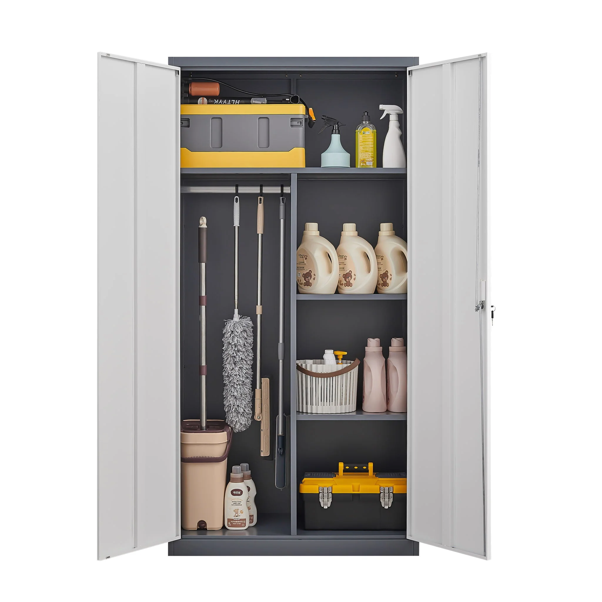 Large Capacity Wardrobe With Hanging Rod And Compartments - Image 5