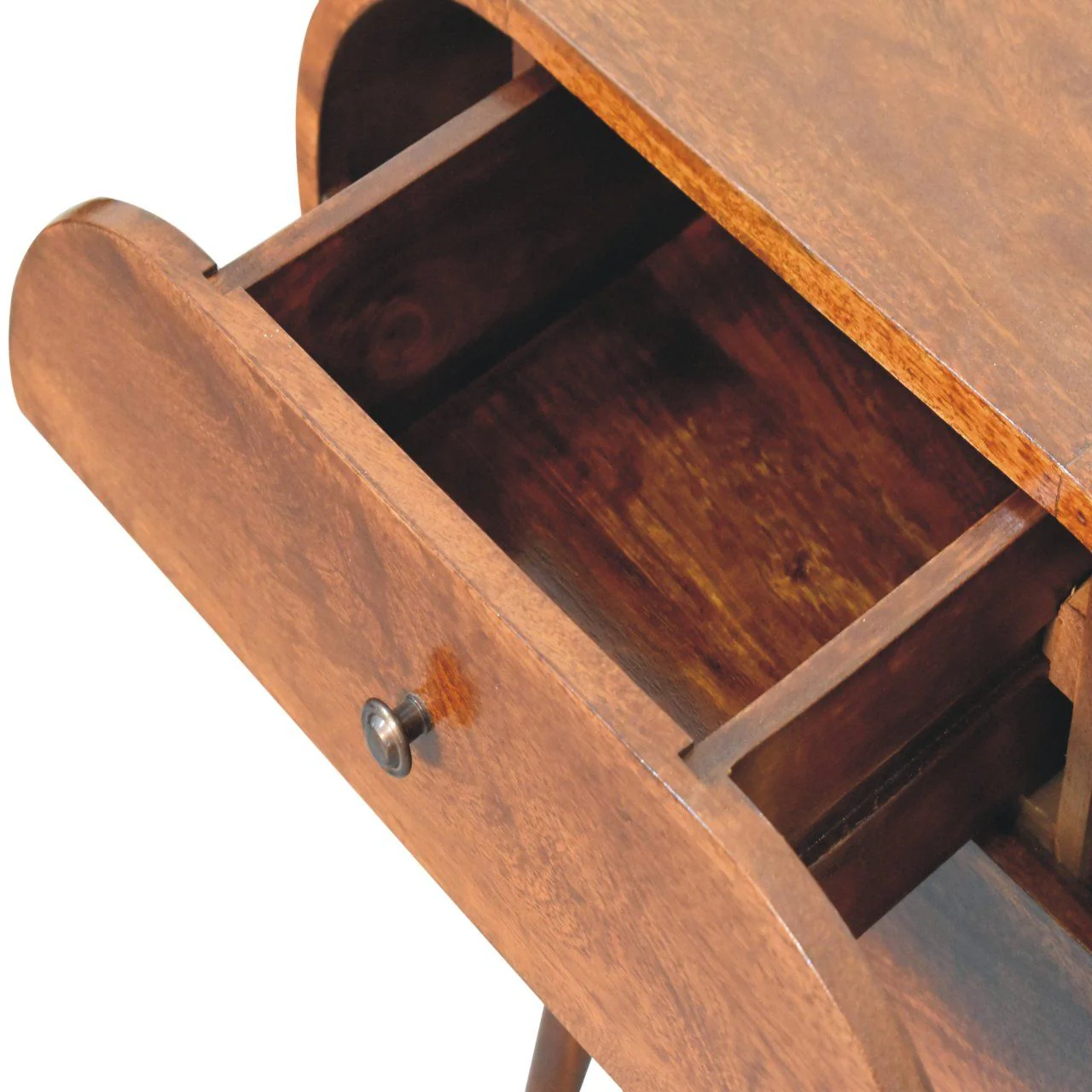 Large Chestnut Circular Bedside - Image 9