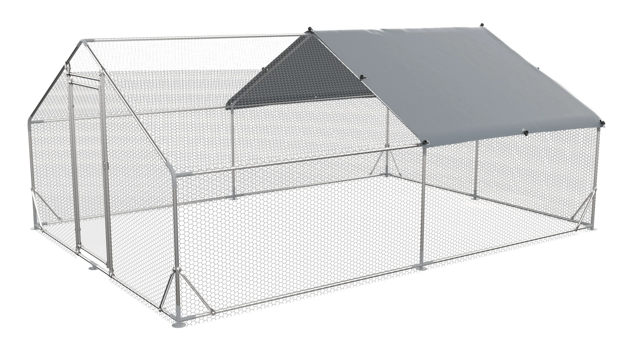 Large Metal Chicken Coop, Walk In Poultry Cage Hen Run House Rabbits Habitat Cage Spire Shaped Coop With Waterproof And Anti Ultraviolet Cover - Image 14