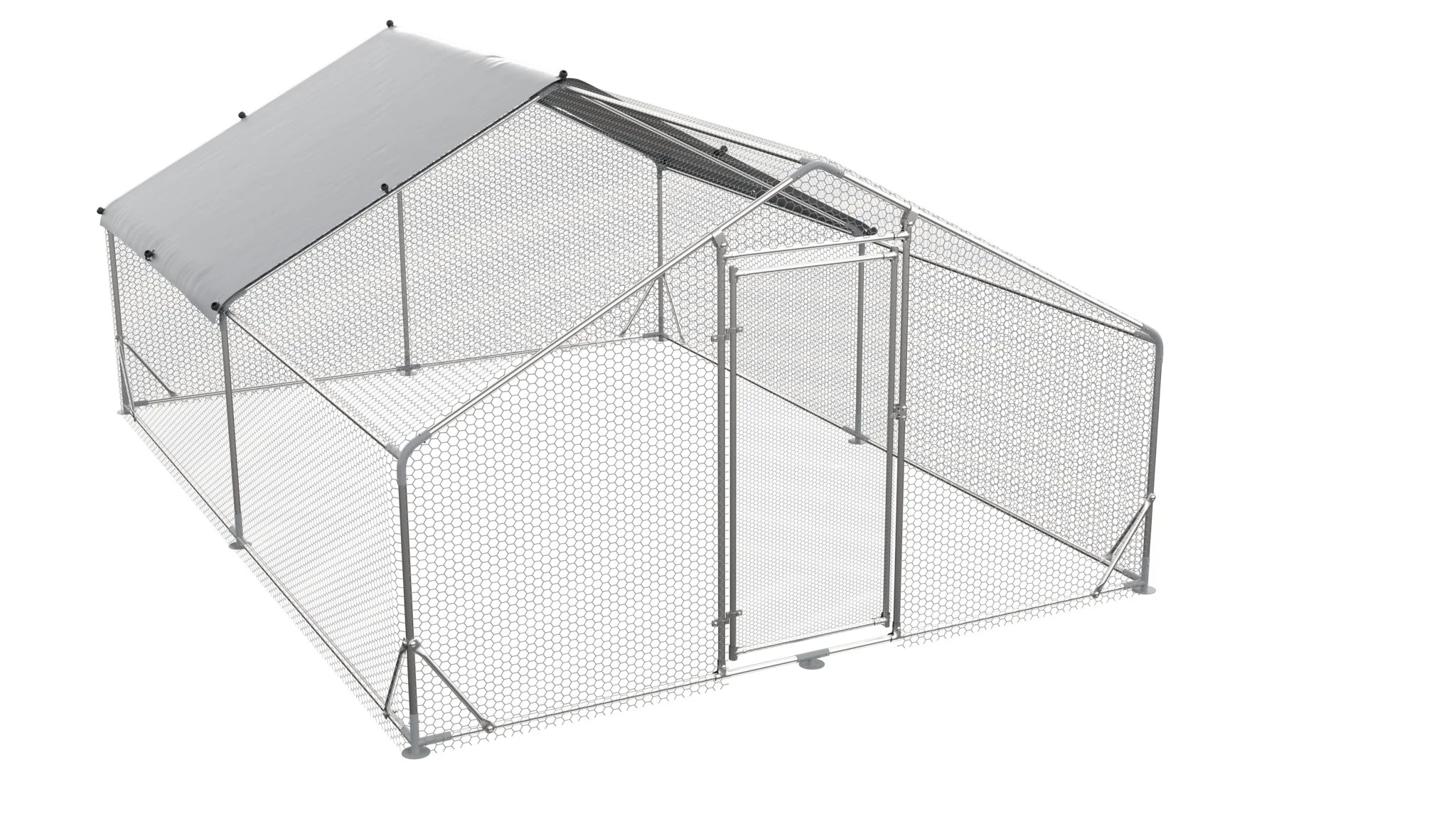 Large Metal Chicken Coop, Walk In Poultry Cage Hen Run House Rabbits Habitat Cage Spire Shaped Coop With Waterproof And Anti Ultraviolet Cover - Image 18
