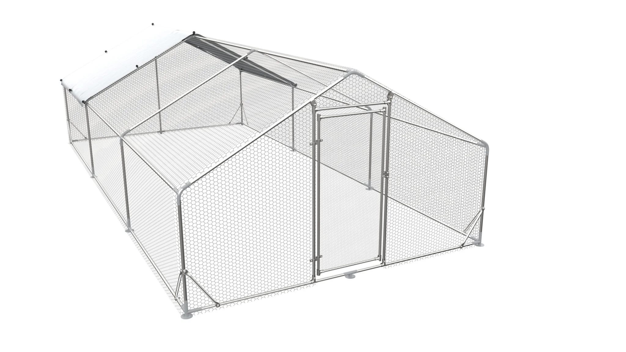 Large Metal Chicken Coop, Walk In Poultry Cage Hen Run House Rabbits Habitat Cage Spire Shaped Coop With Waterproof And Anti Ultraviolet Cover - Image 5