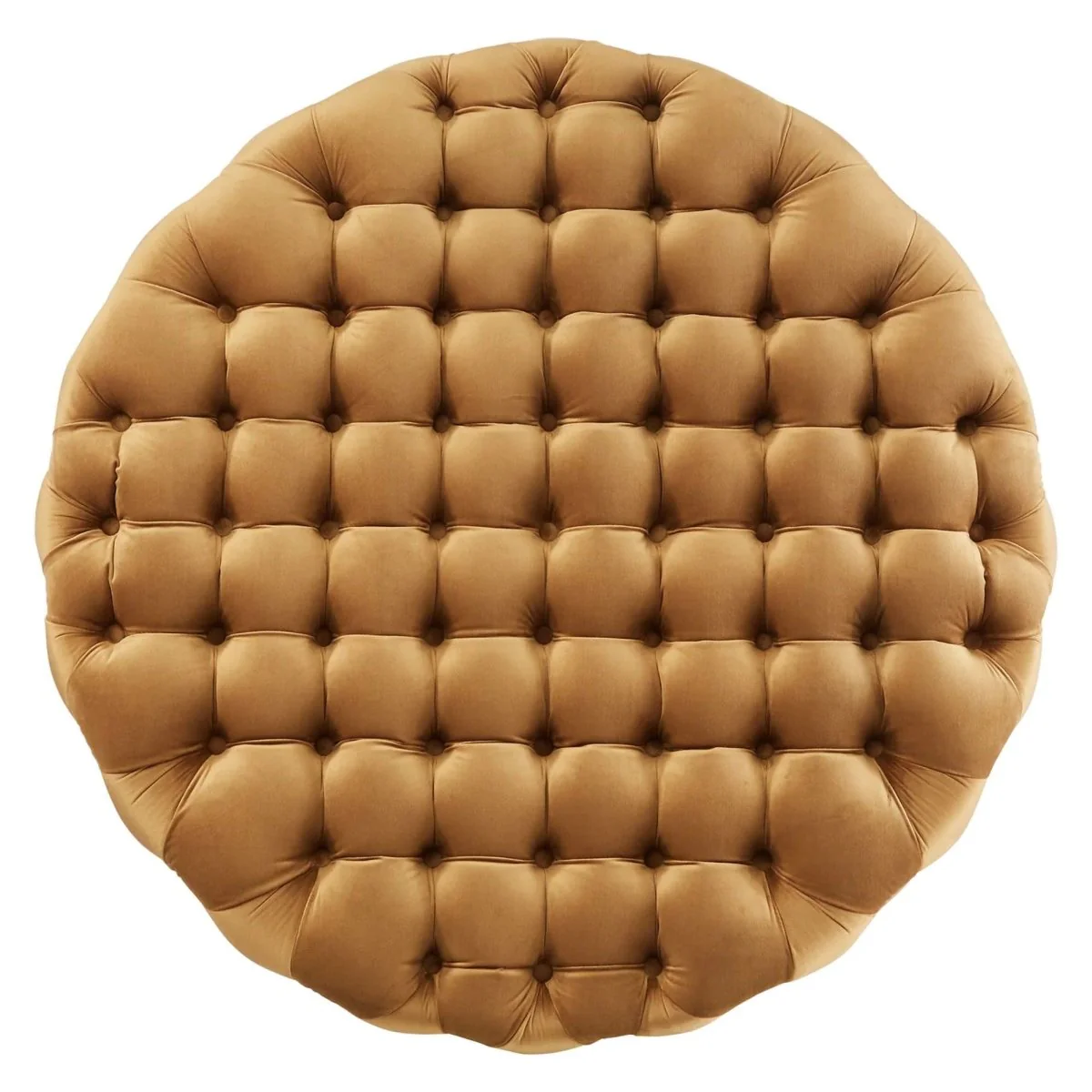 Large Round Tufted Velvet Ottoman – Upholstered 40 Inch - Image 19