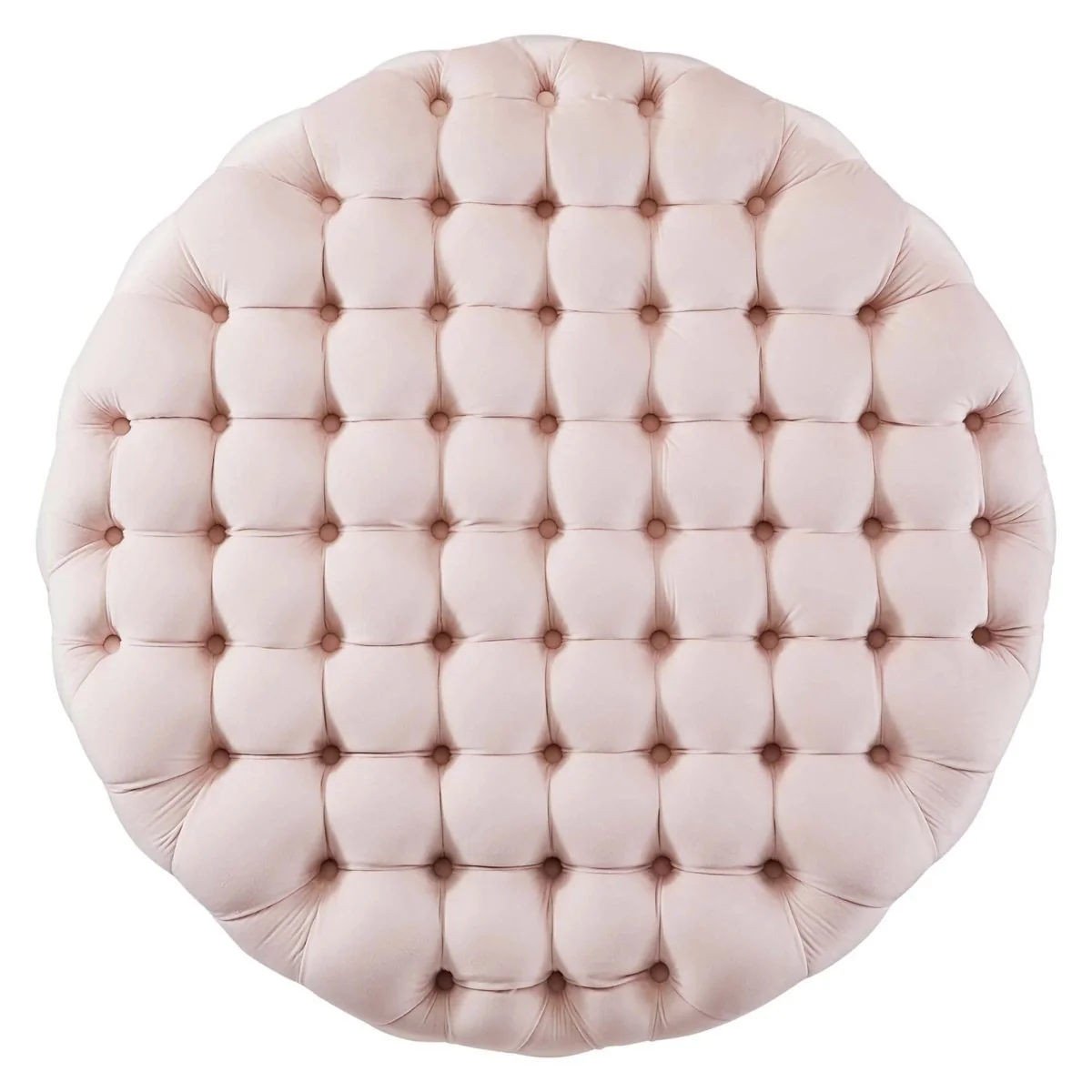 Large Round Tufted Velvet Ottoman – Upholstered 40 Inch - Image 3
