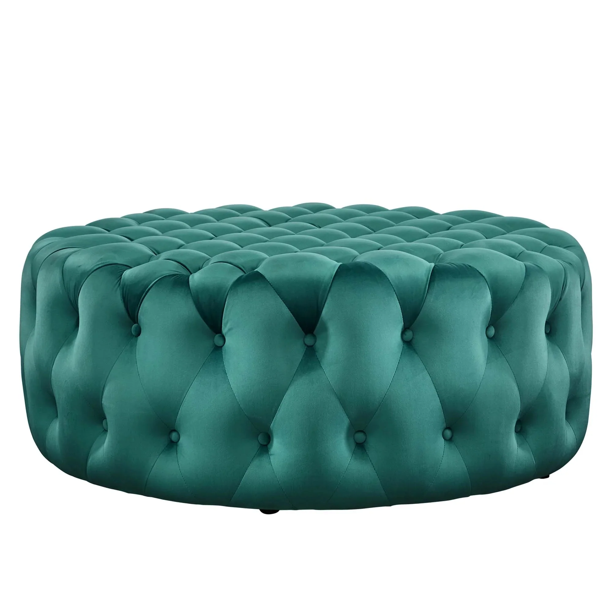 Large Round Tufted Velvet Ottoman – Upholstered 40 Inch - Image 57
