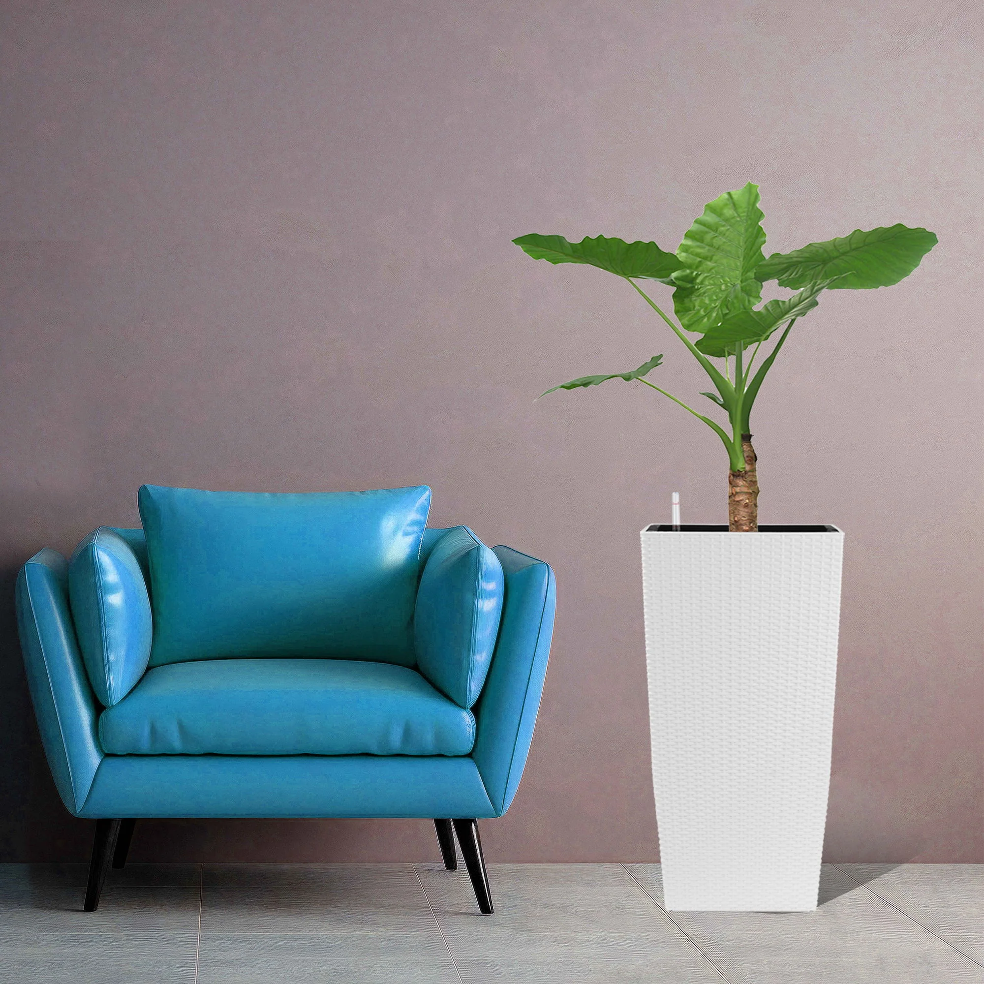 Large Self Watering Flower Pot With Drainage Holes & Inner Tray - Image 4