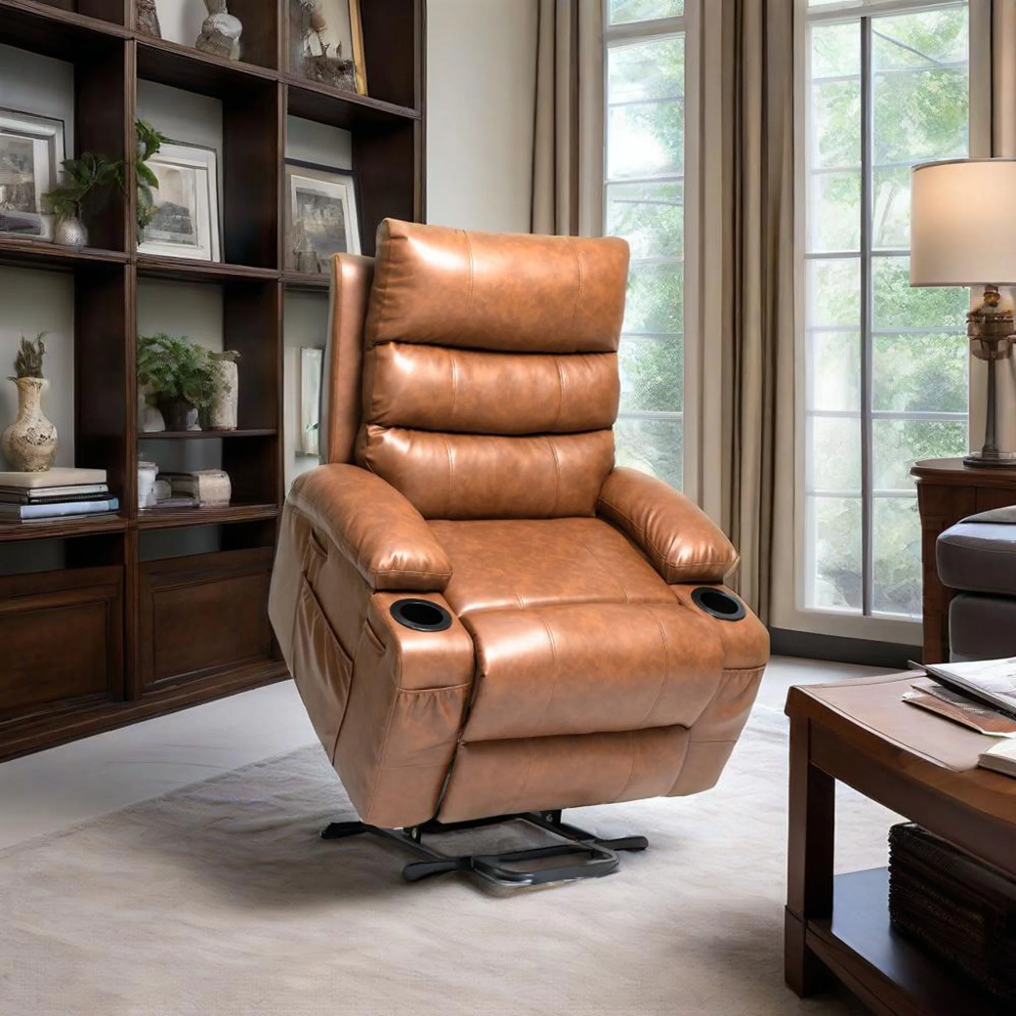 Large Size Electric Power Lift Recliner Chair Sofa With 8 Point Vibration Massage And Lumbar Heat - Image 11