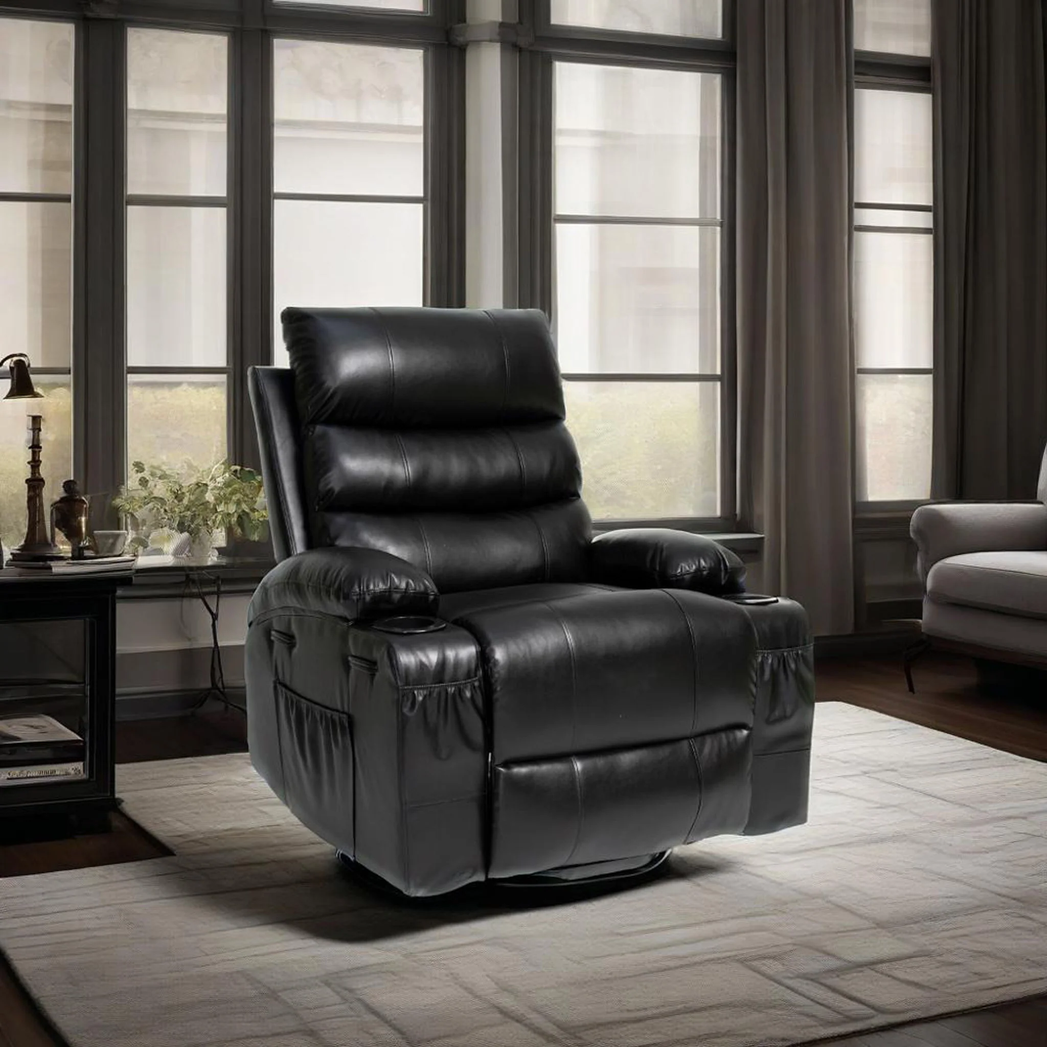Large Size Electric Power Lift Recliner Chair Sofa With 8 Point Vibration Massage And Lumbar Heat - Image 17