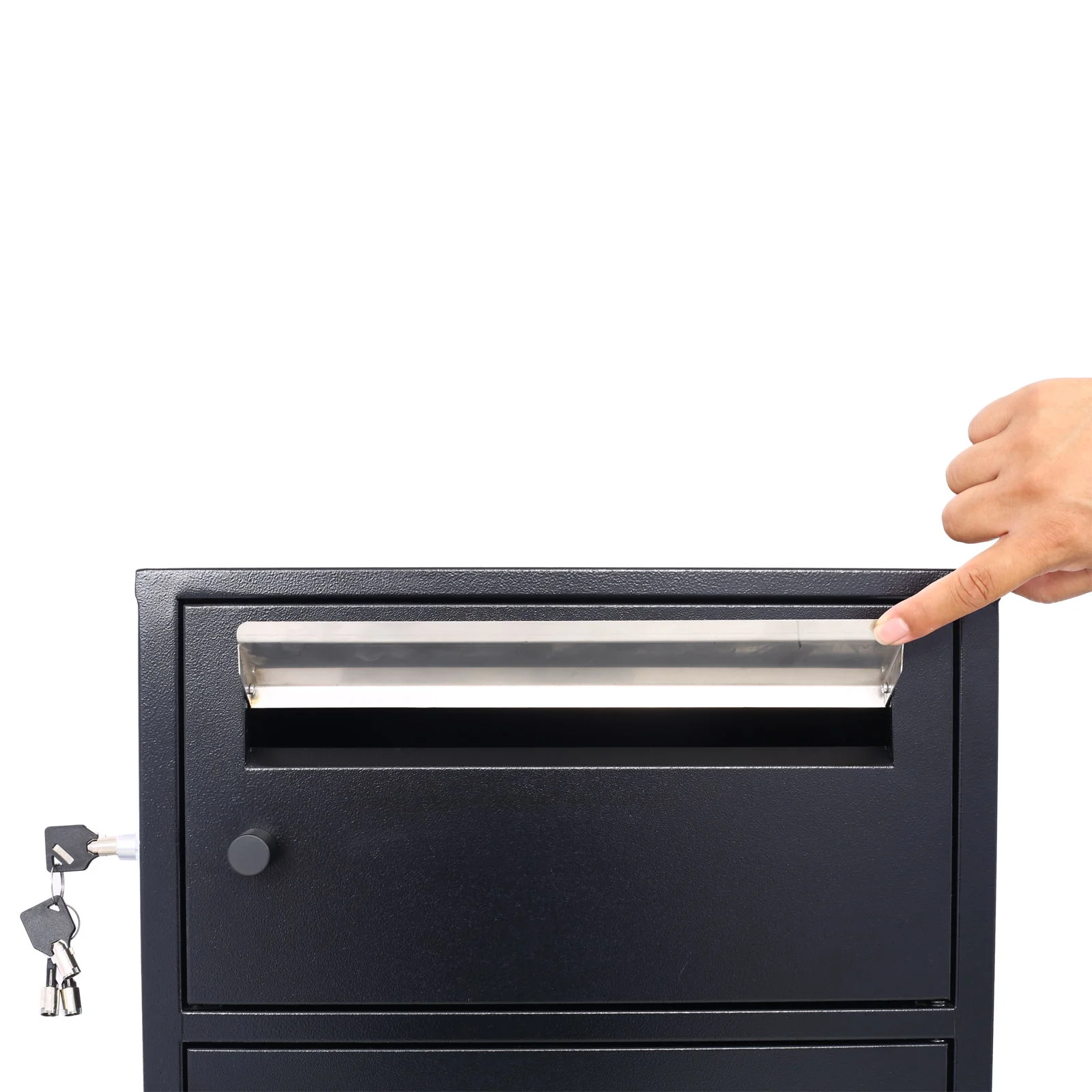 Large Steel Freestanding Floor Parcel Package Drop With Locking Letterbox Drop Mail Box With Multi Compartments - Black - Image 8