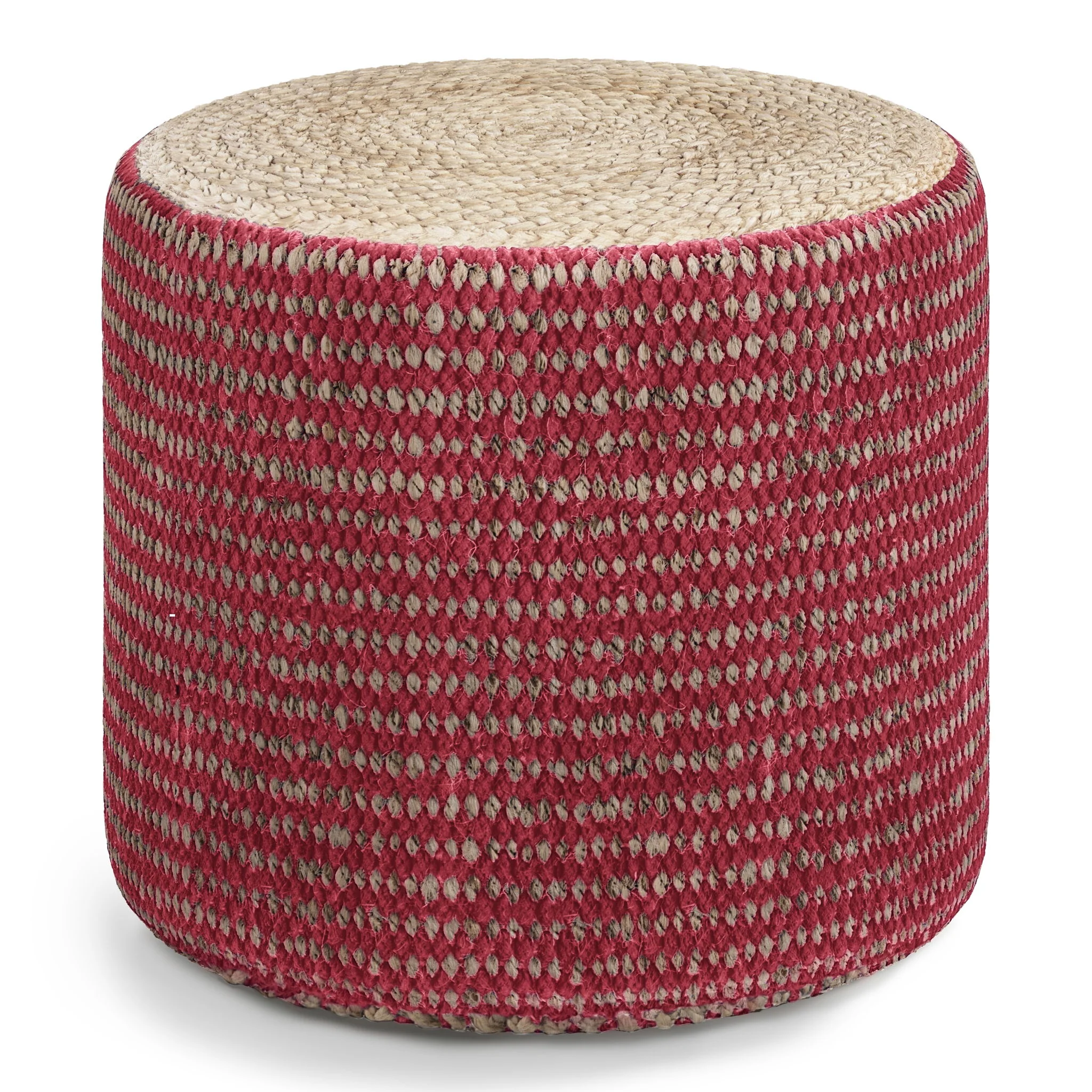 Larissa - Handcrafted Round Braided Pouf - Image 2