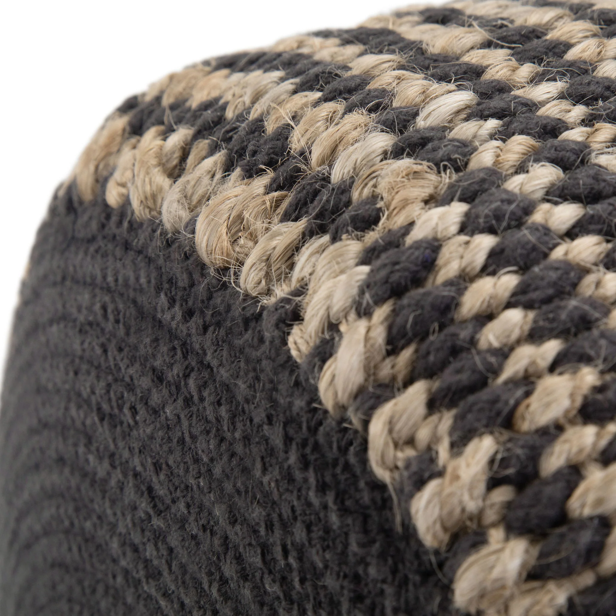 Larissa - Handcrafted Round Braided Pouf - Image 9