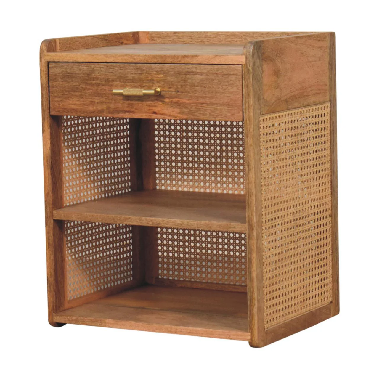 Larissa - T Bar Open Bedside Table - Oak - Image 6
