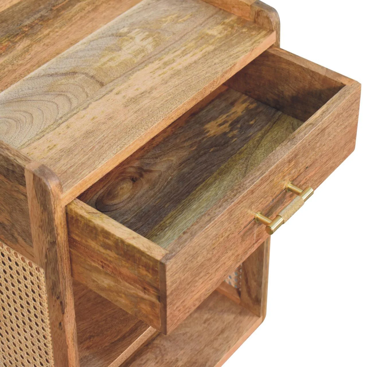Larissa - T Bar Open Bedside Table - Oak - Image 7
