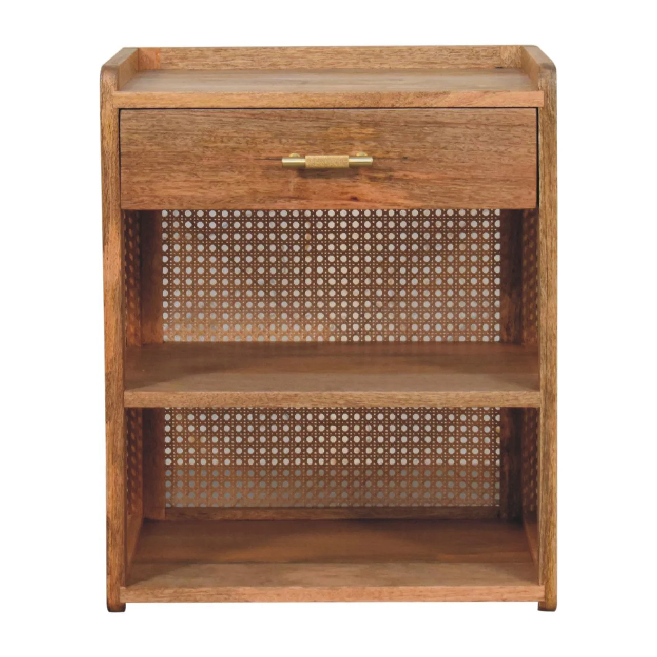 Larissa - T Bar Open Bedside Table - Oak - Image 8