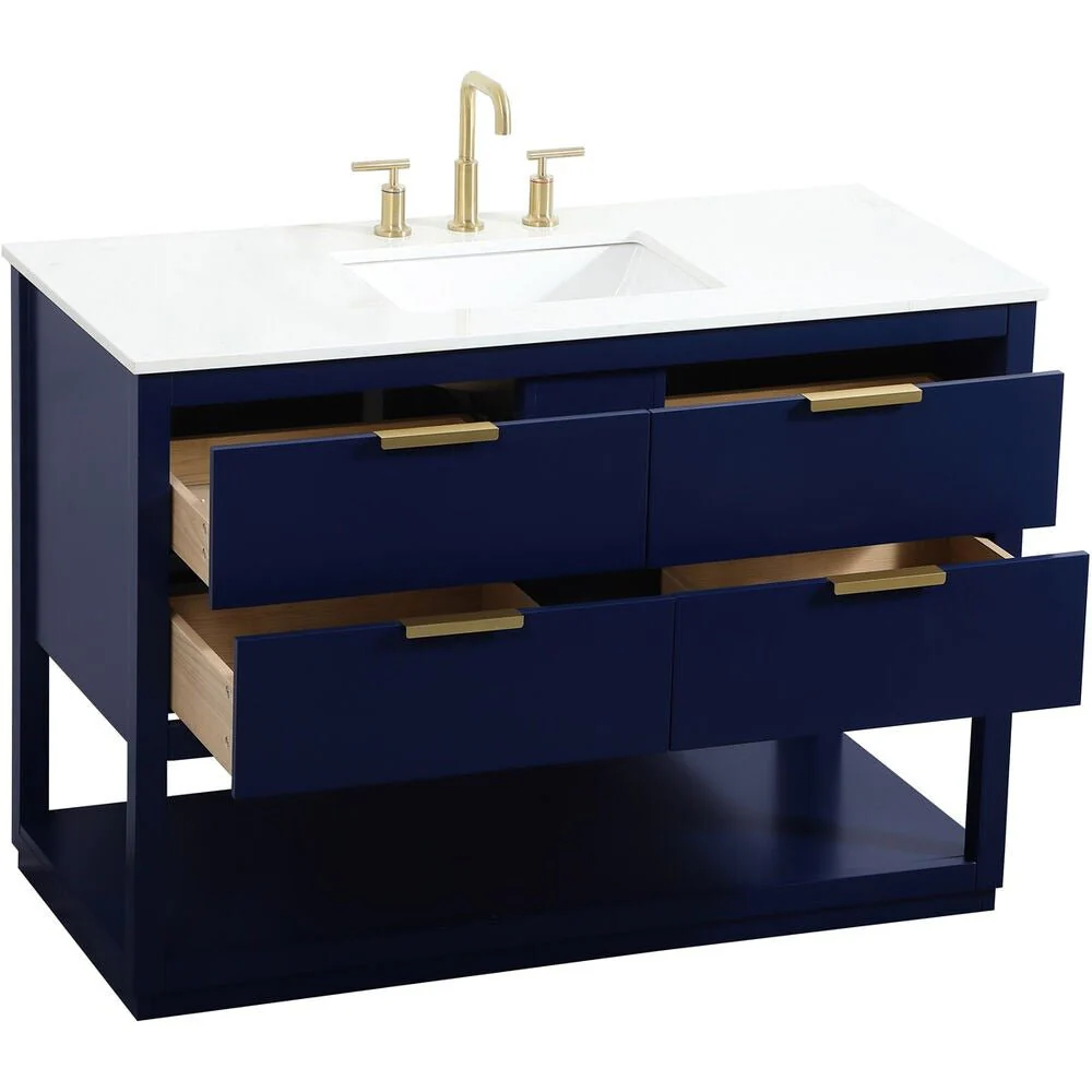 Larkin 48 inch Free Standing Single Basin Vanity in Blue - Image 10