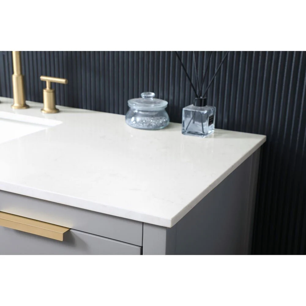 Larkin 54 inch Free Standing Single Basin Vanity in Grey - Image 16