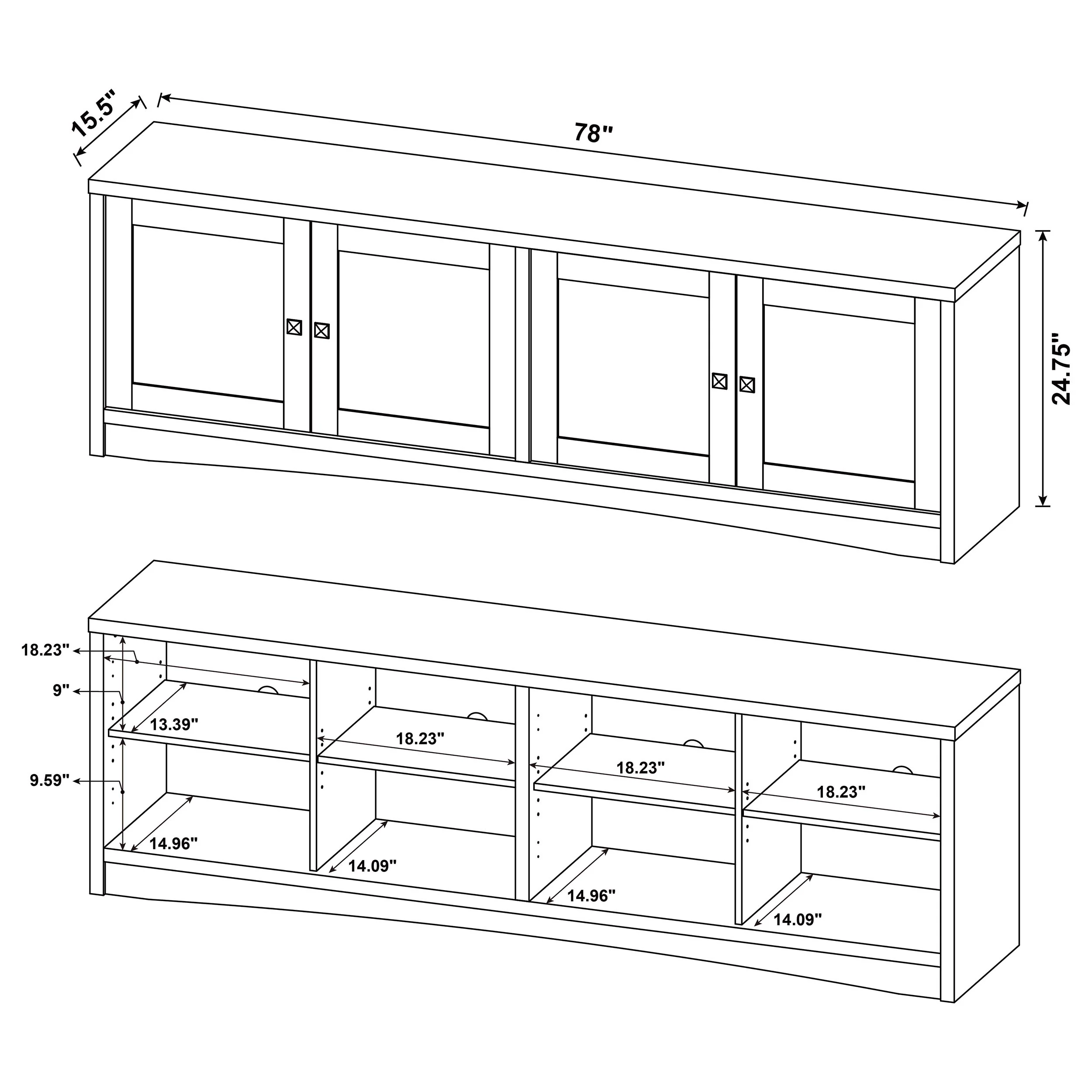 Laughlin 3-Piece Entertainment Center TV Stand Dark Pine - Image 19