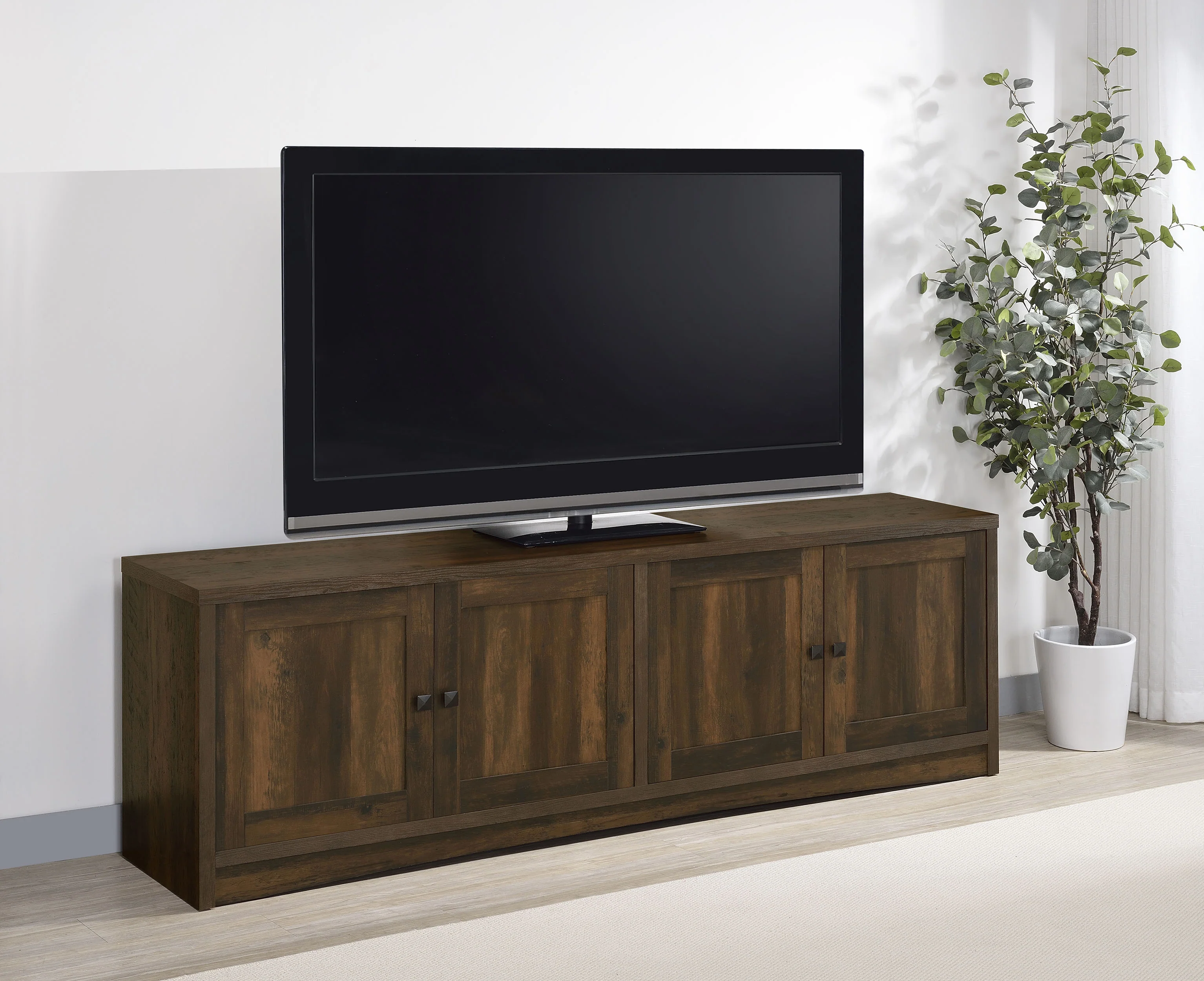 Laughlin 4-Door Dark Pine TV Stand - 78 Inches - Image 5