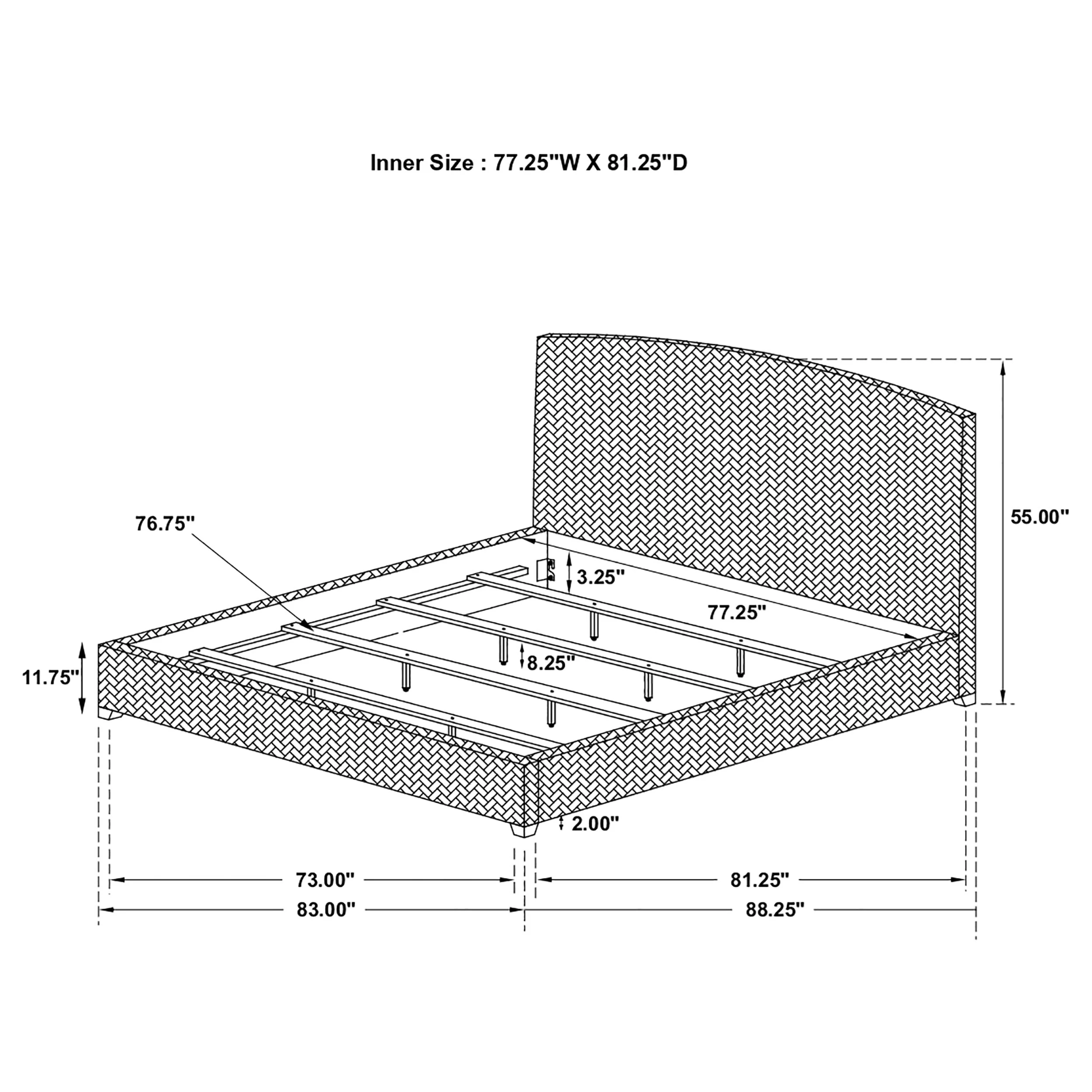 Laughton Banana Leaf Eastern King Panel Bed, Amber - Image 3