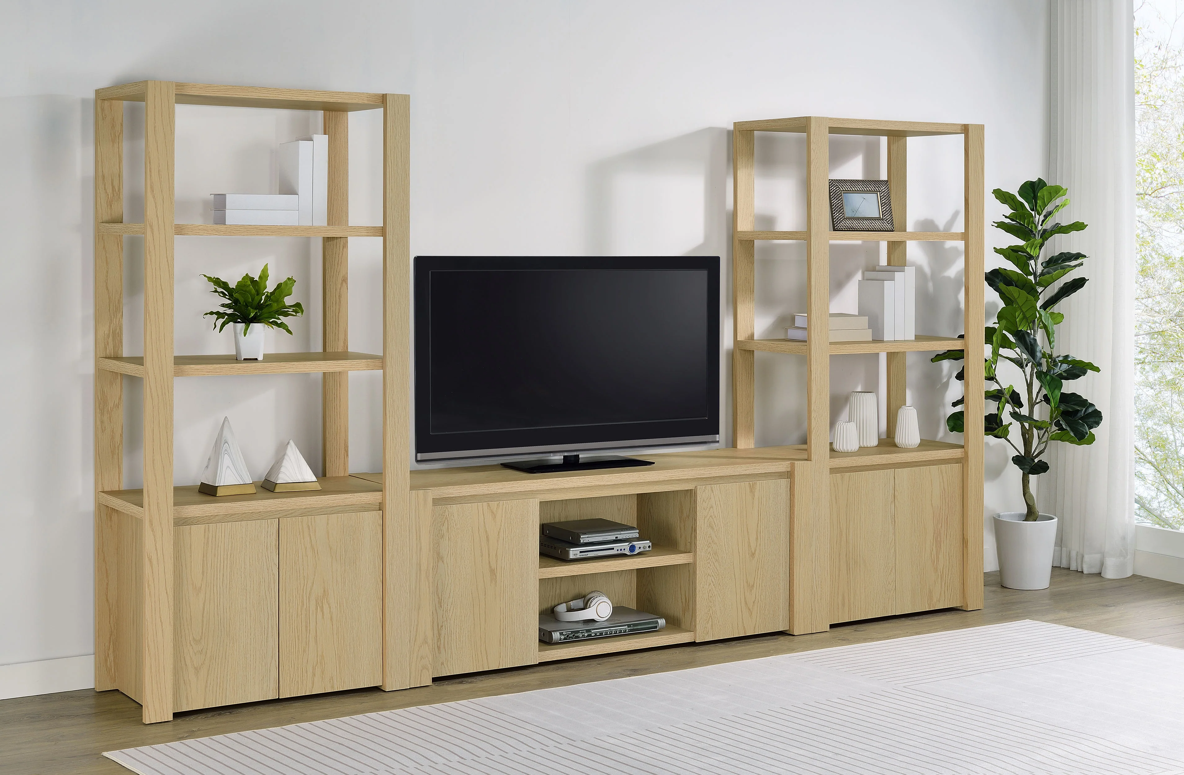 Laurelton 60-inch 2-door TV Stand Media Console Light Oak - Image 13