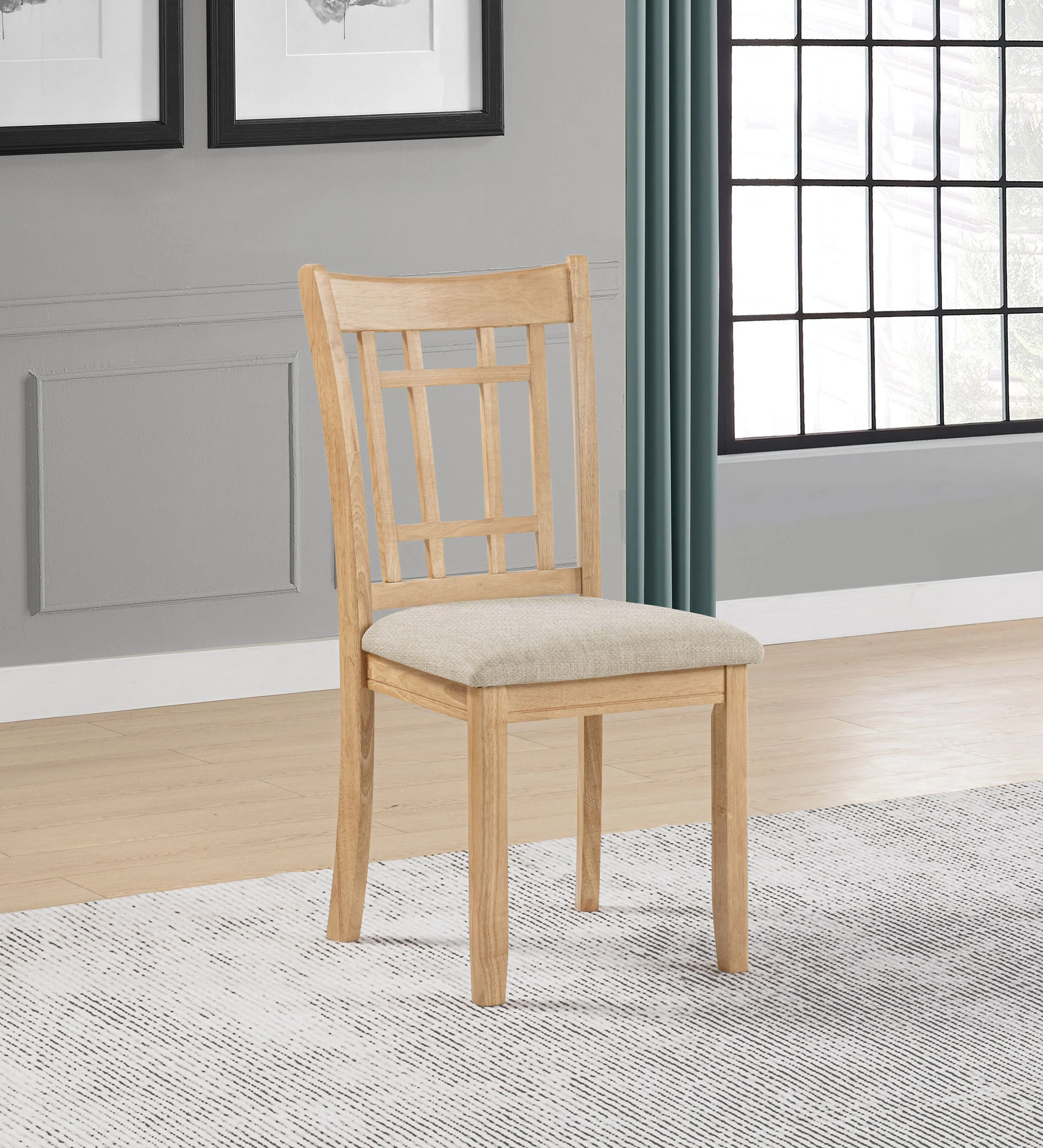 Lavon Wood Dining Side Chair - Linen and Light Oak (Set of 2) - Image 4