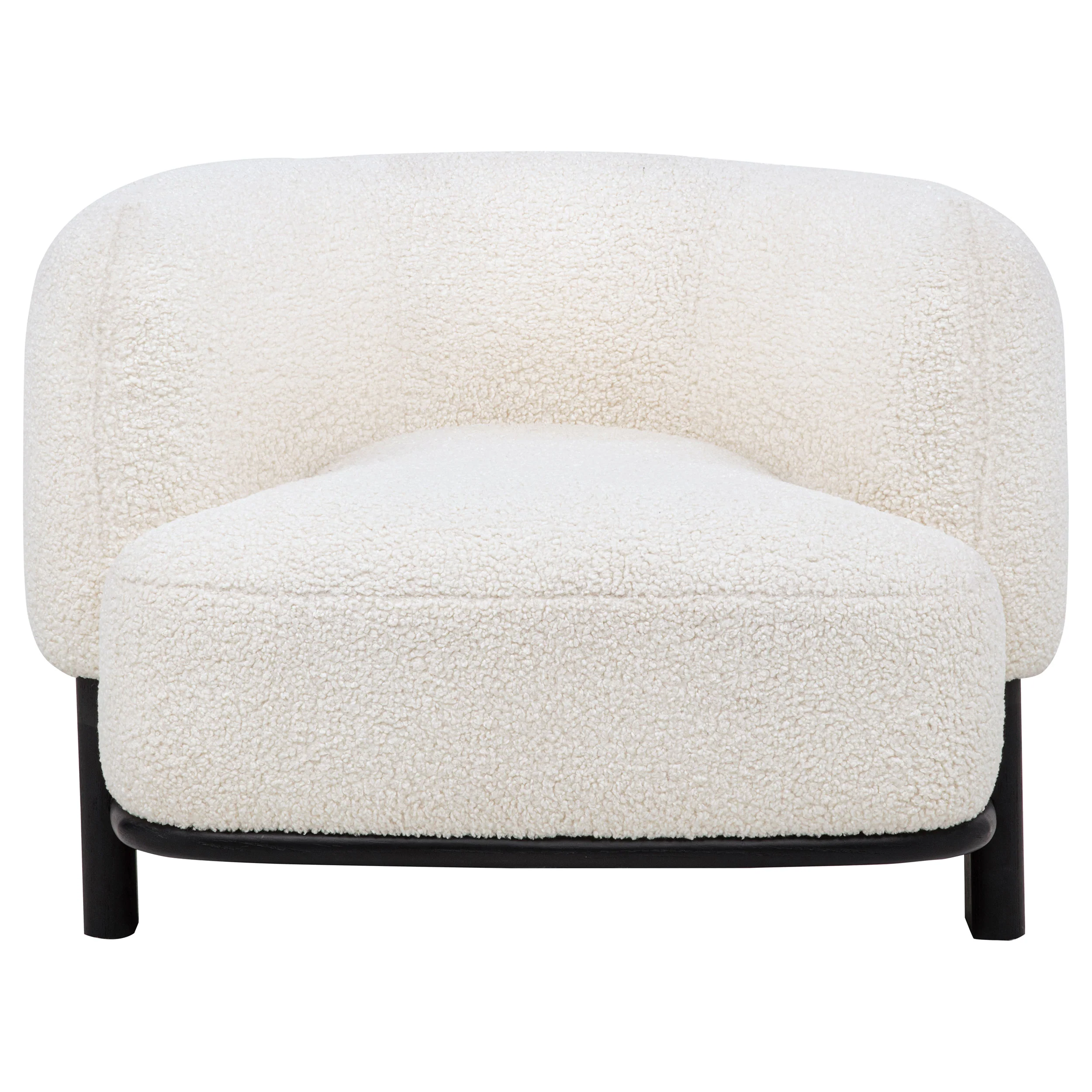 Lawler Upholstered Barrel Back Accent Chair Ivory and Black - Image 2