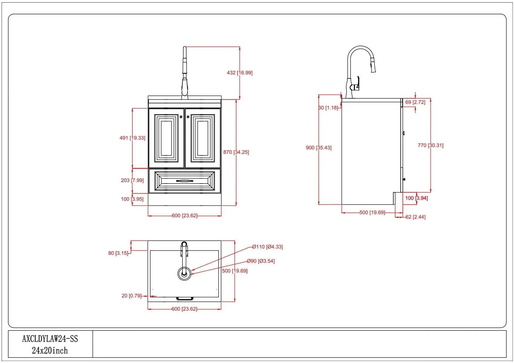 Lawrence - Laundry Cabinet With Faucet And Stainless Steel Sink - Image 4