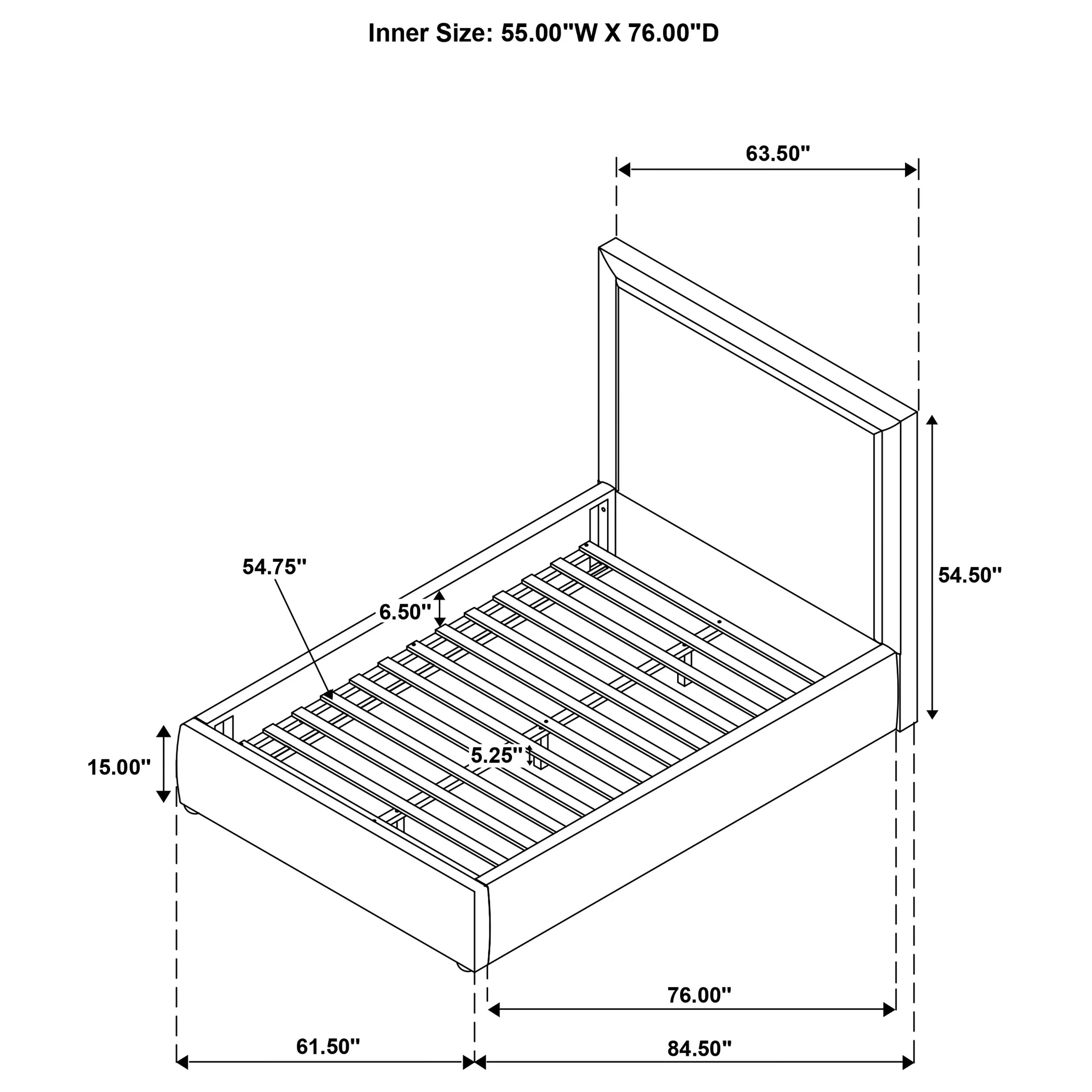 Lawson 54-inch Upholstered Full Platform Bed Light Saddle - Image 8