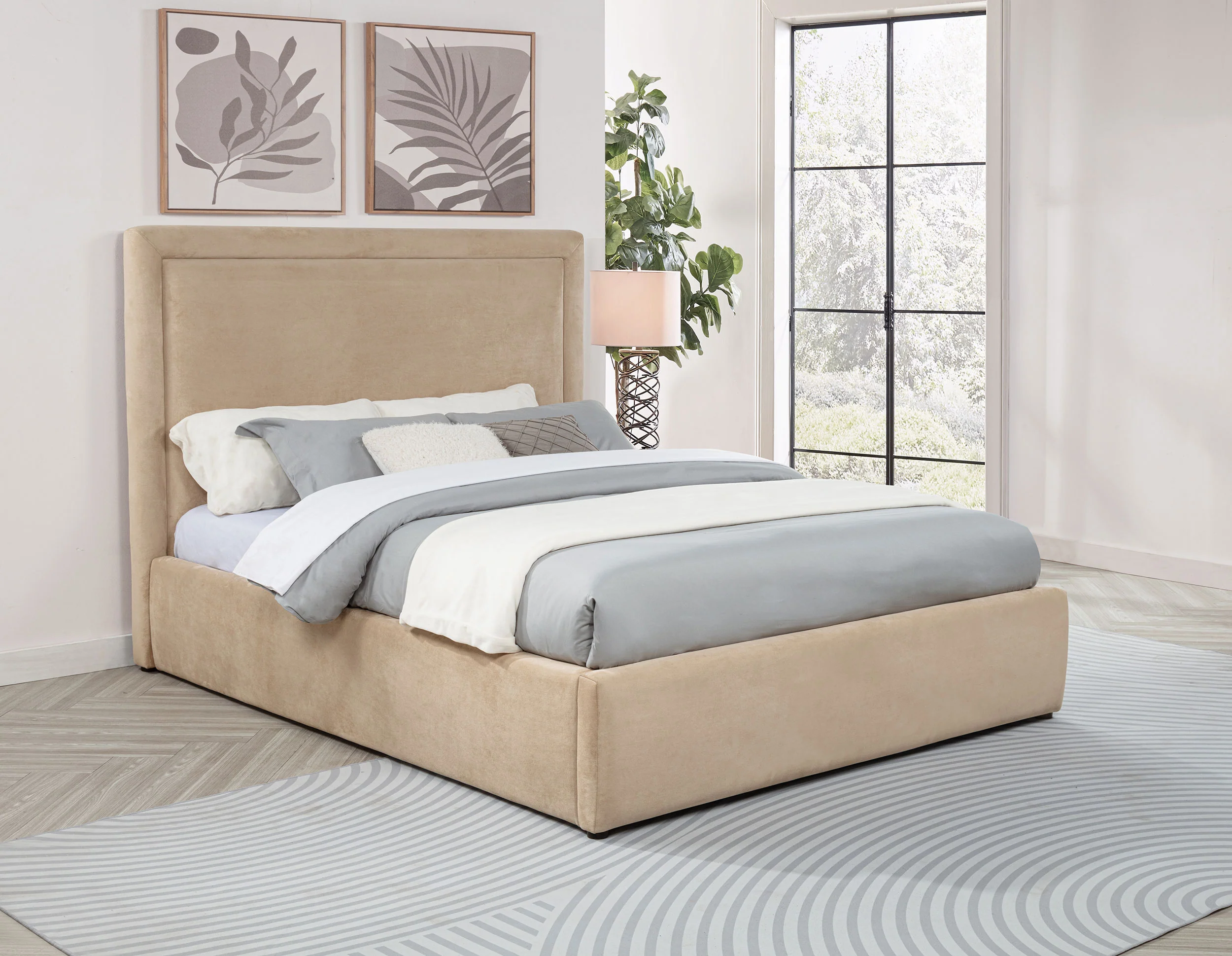 Lawson 54-inch Upholstered Queen Platform Bed Light Saddle - Image 4