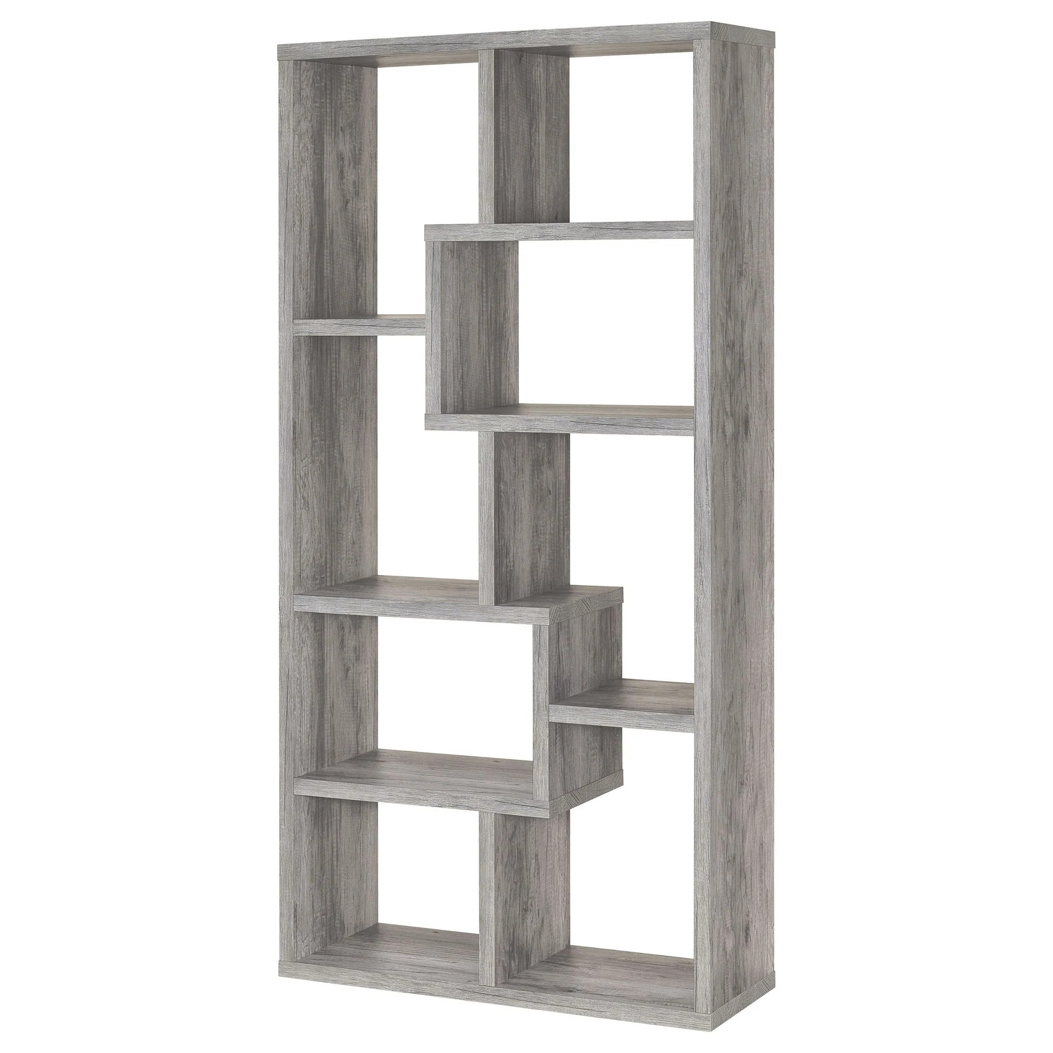 Lawton - 7 Shelf Bookshelf - Driftwood - Image 2