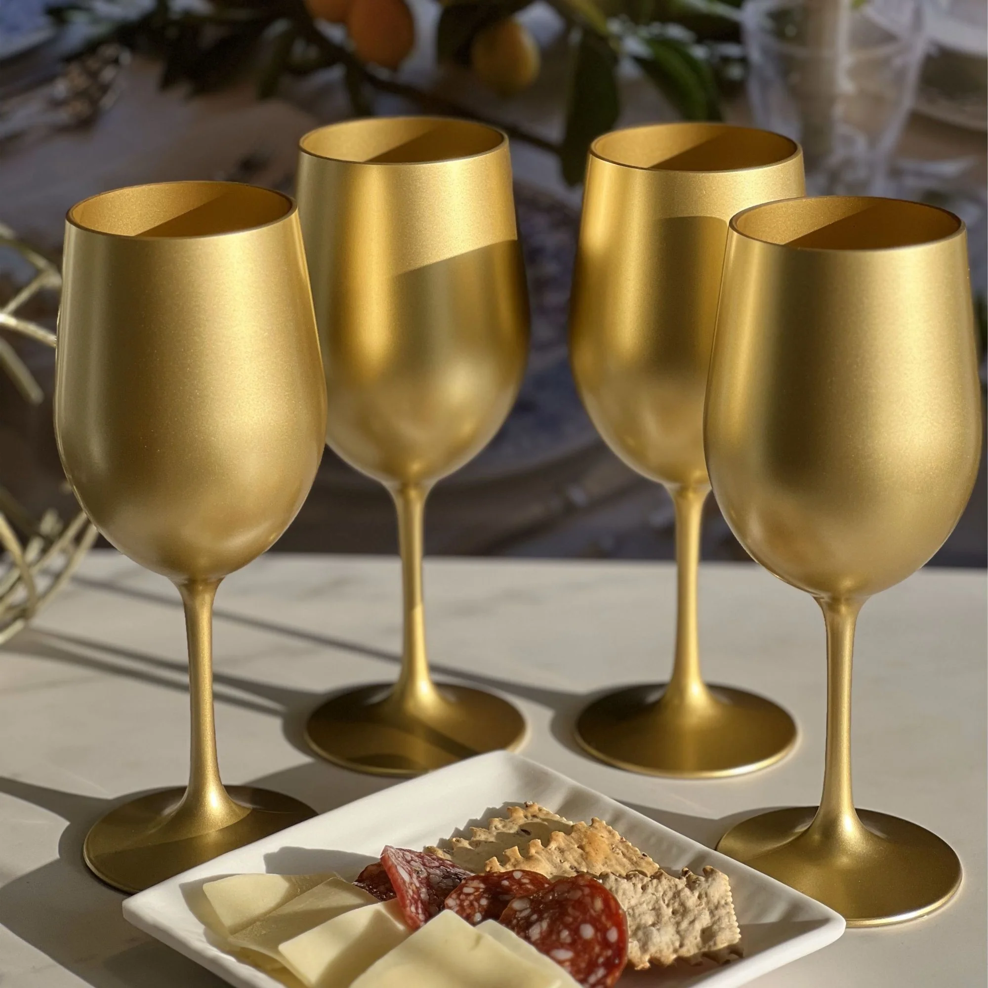 Leadingware Metallic Plastic Wine Glasses (Set of 4) - Image 13