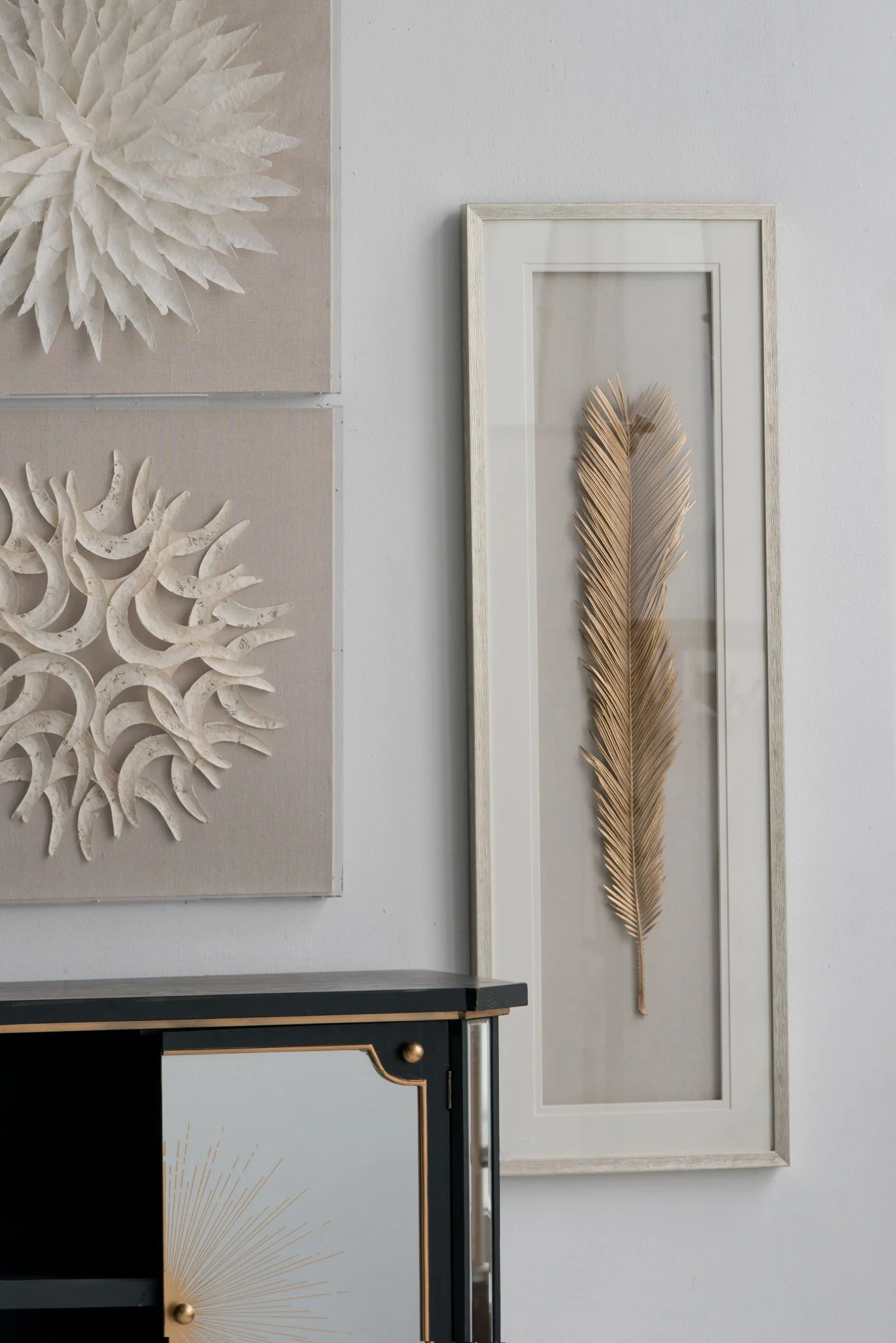Leaf Framed Wall Art, Wall Decor For Living Room Dining Room Office Bedroom - Gold - Image 3