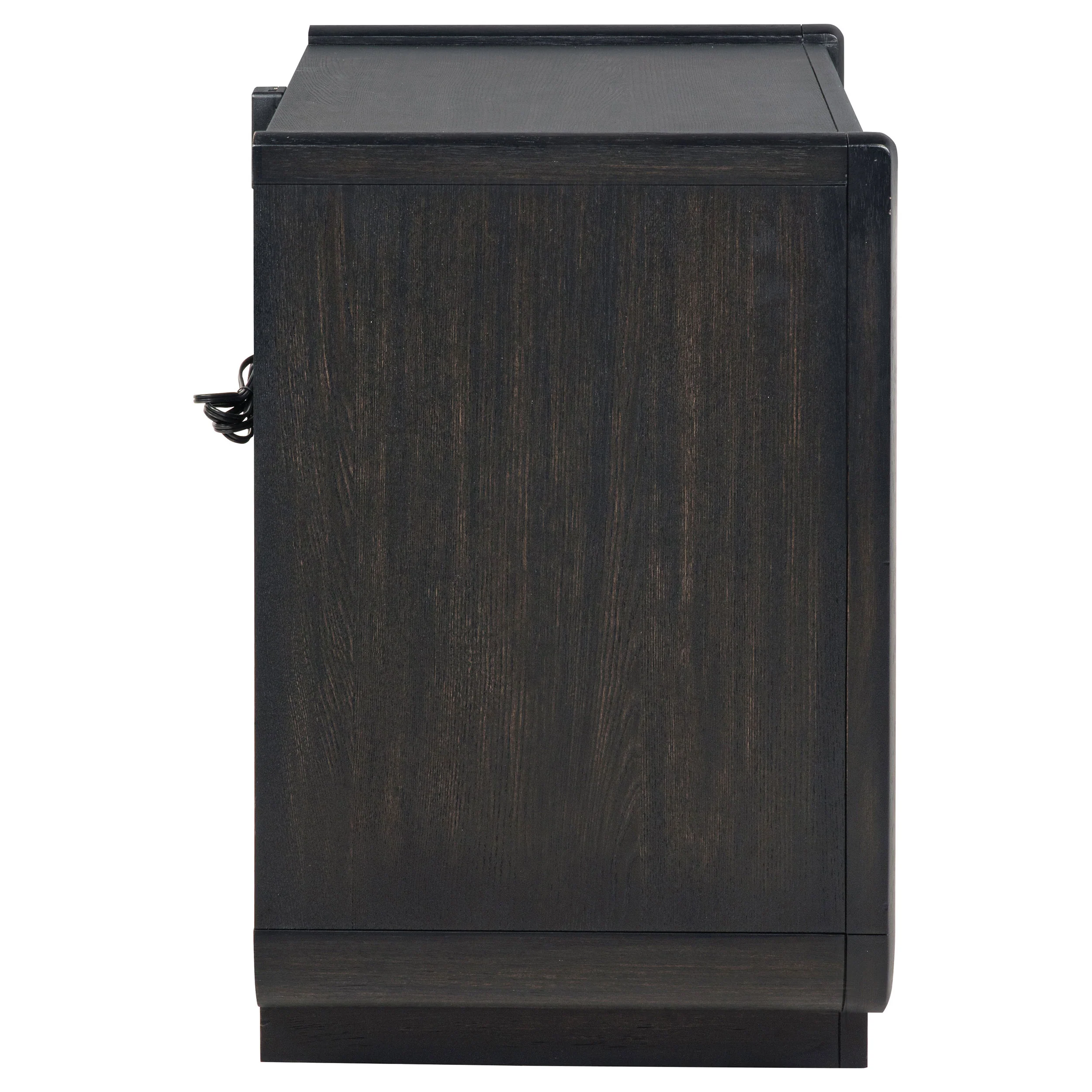 Leandro 2-Drawer LED Nightstand, Burnished Black - Image 10