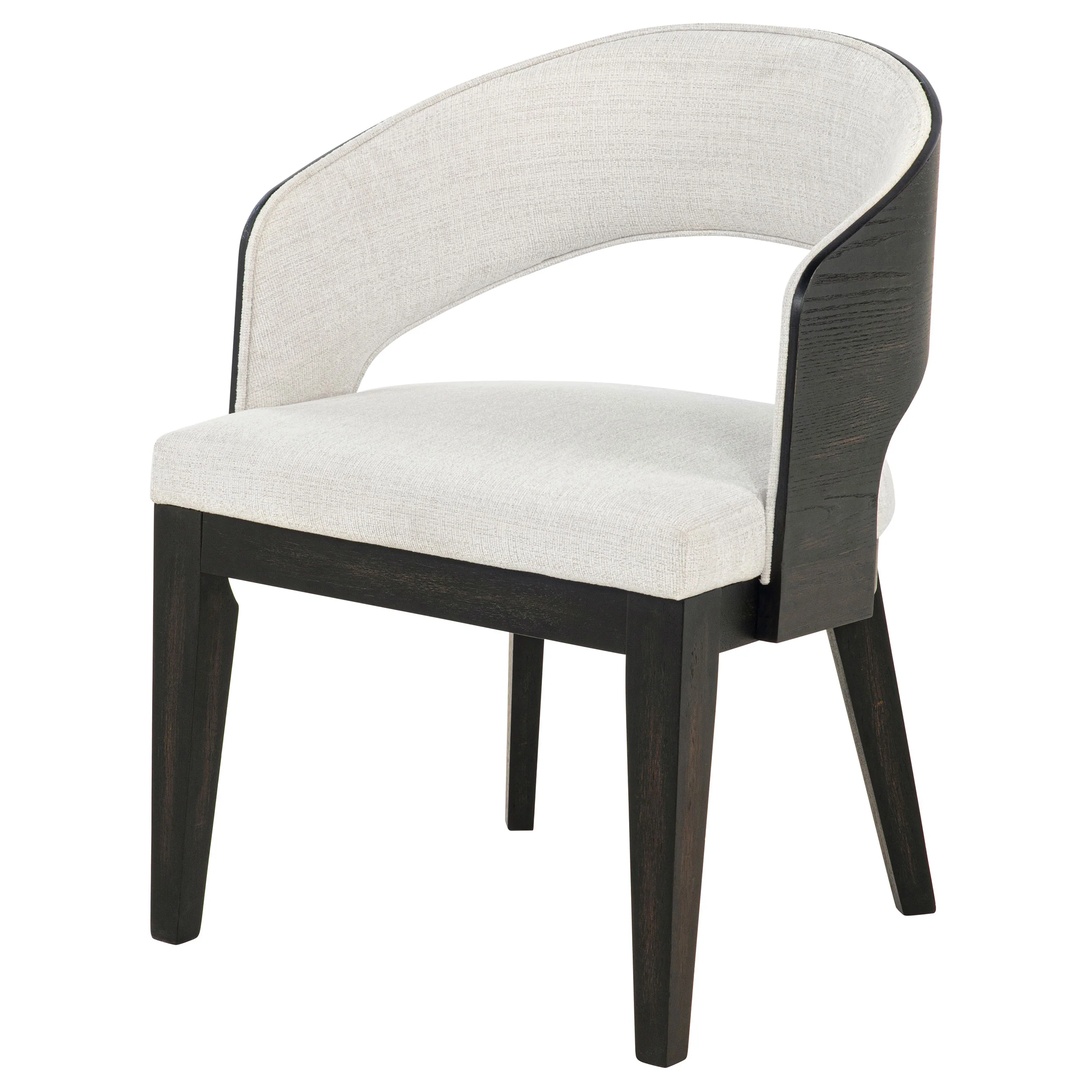 Leandro Upholstered Dining Arm Chair Cream Set of 2 - Image 2