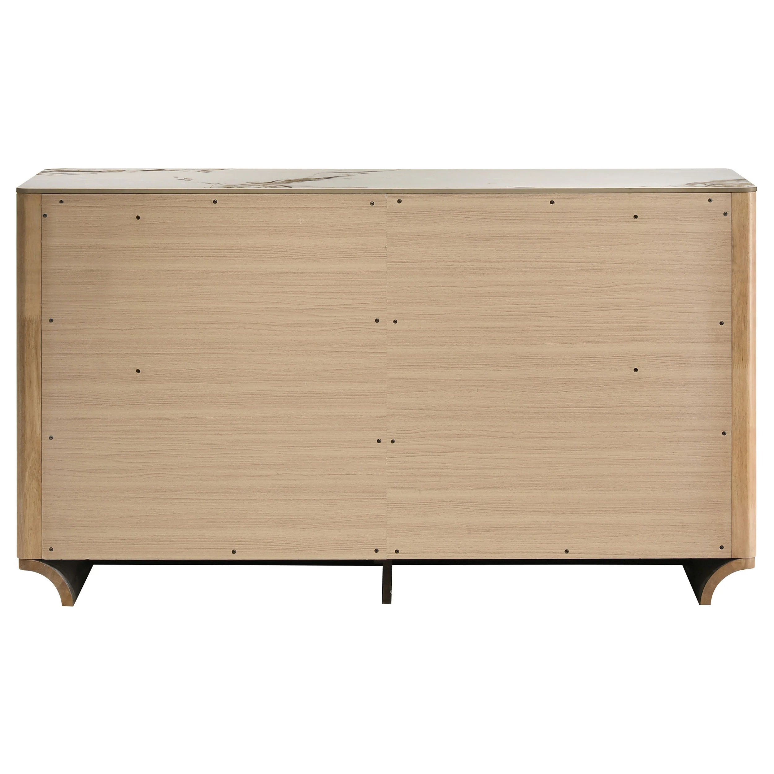 Leanne 6-Drawer Sintered Stone Top Dresser, Light Oak - Image 6