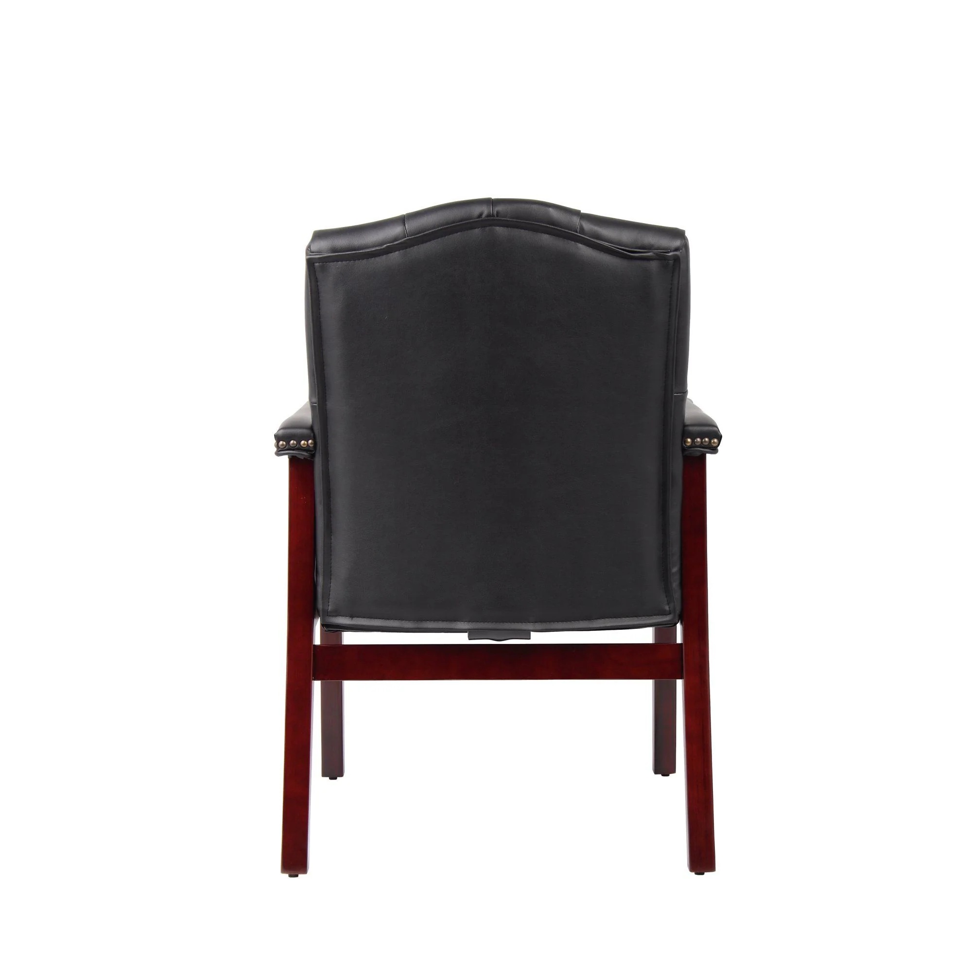 Leather Reception Guest Chairs With Padded Seat And Arms Ergonomic Mid-Back Office Executive Side Chair For Meeting Waiting Room Conference Office Guest Chairs - Black - Image 6