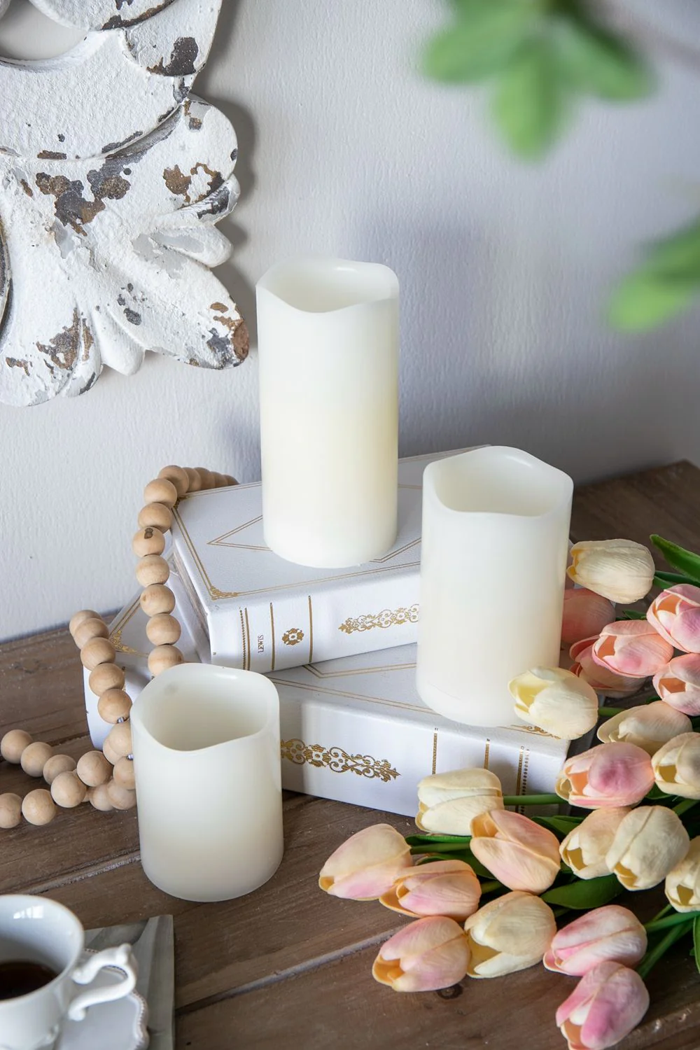 LED Candles With Remote Timer (Set of 3) - Ivory - Image 3