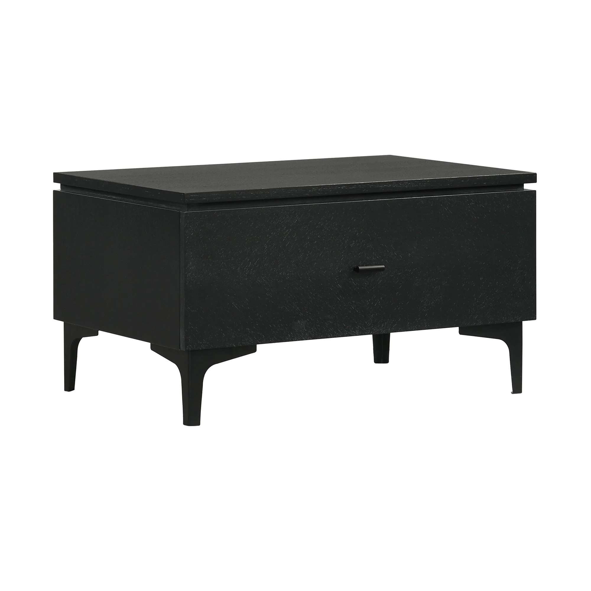 Legend - 1 Drawer Nightstand With Metal Legs - Black Glaze Ash - Image 4