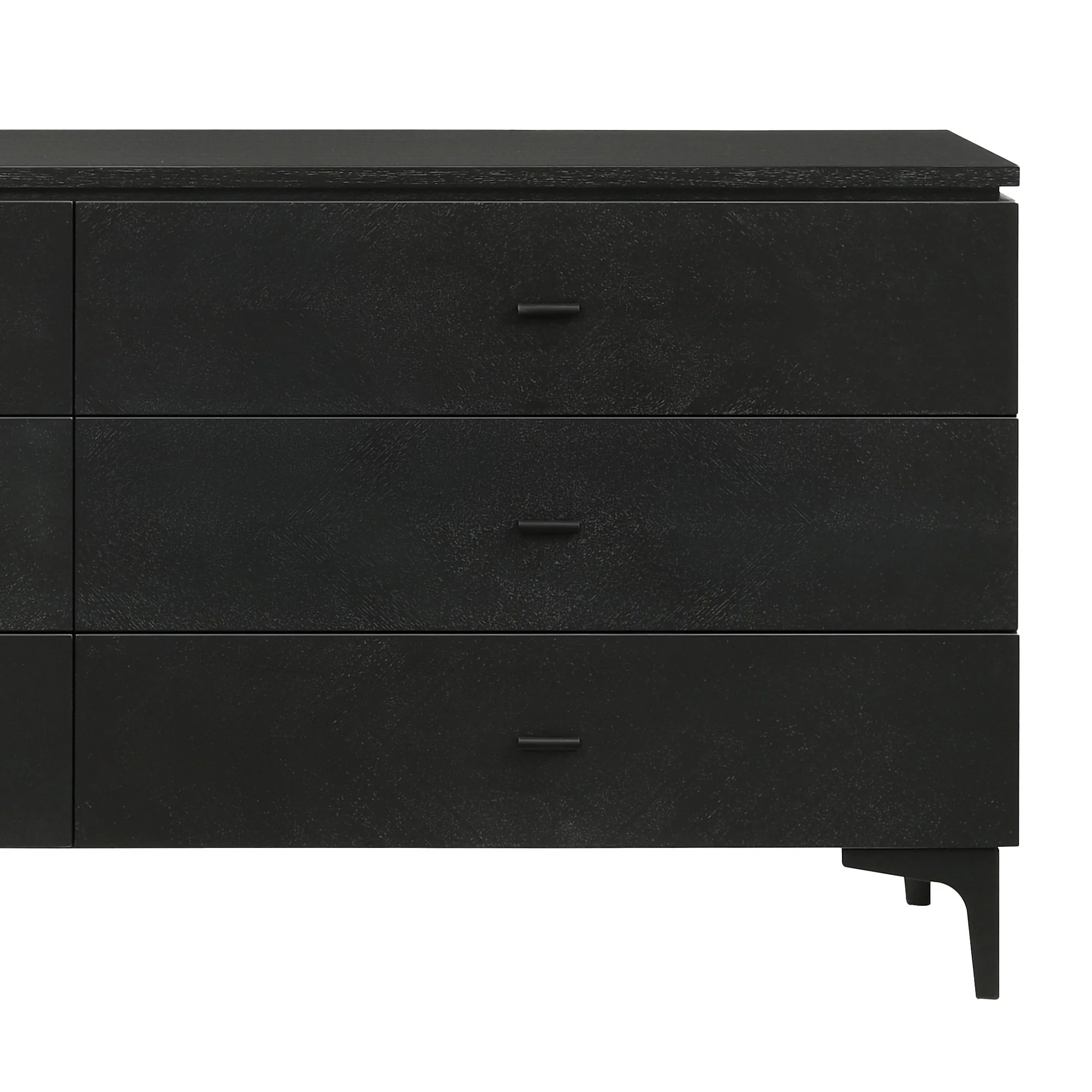 Legend - 6 Drawer Dresser With Metal Legs - Black Glaze Ash - Image 2