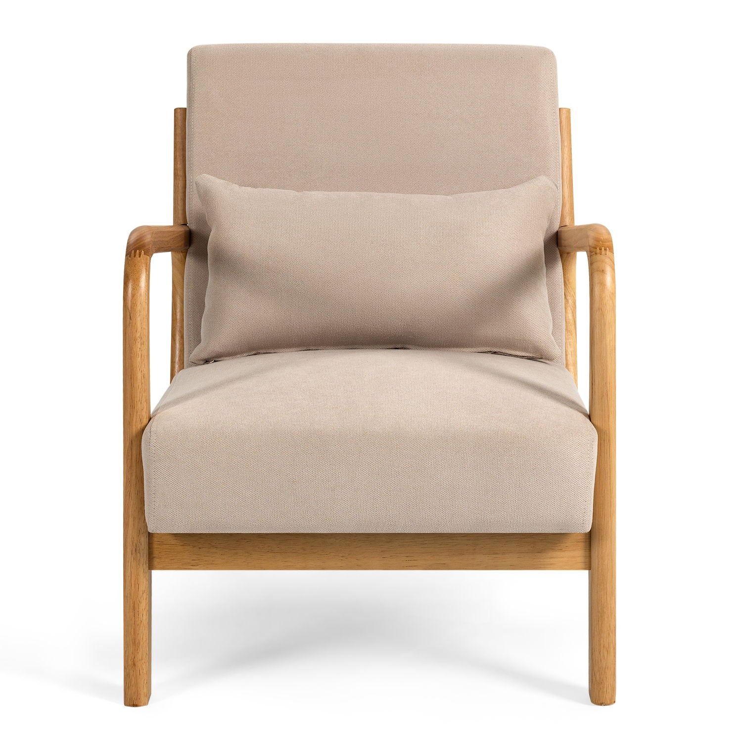 Leisure Chair With Solid Wood Armrest And Feet, Mid-Century Modern Accent Sofa, 1 Seat - Image 13